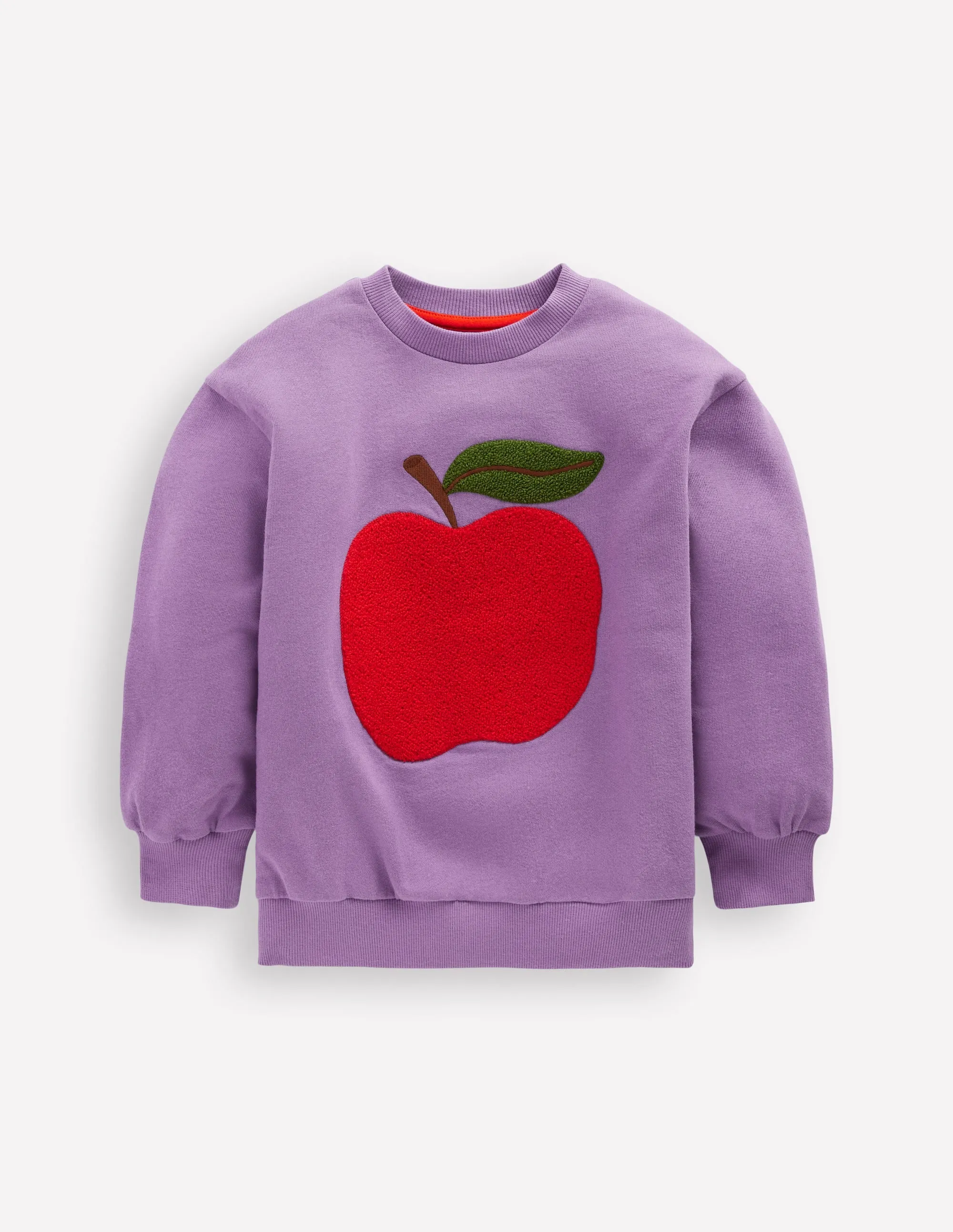 Bobbie Appliqu Sweatshirt-Aster Purple Apple Seam Free Back Floral Pattern