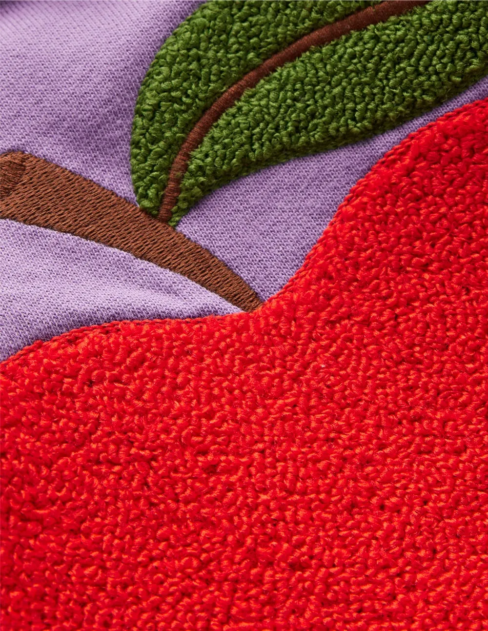 Soft Material Premium Comfort Bobbie Appliqu Sweatshirt-Aster Purple Apple