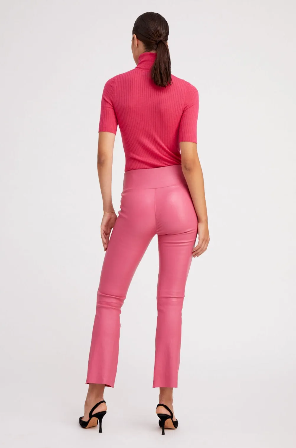 Hot Pink Cashmere Turtleneck Soft Brushed Finish FrayResistant Fabric