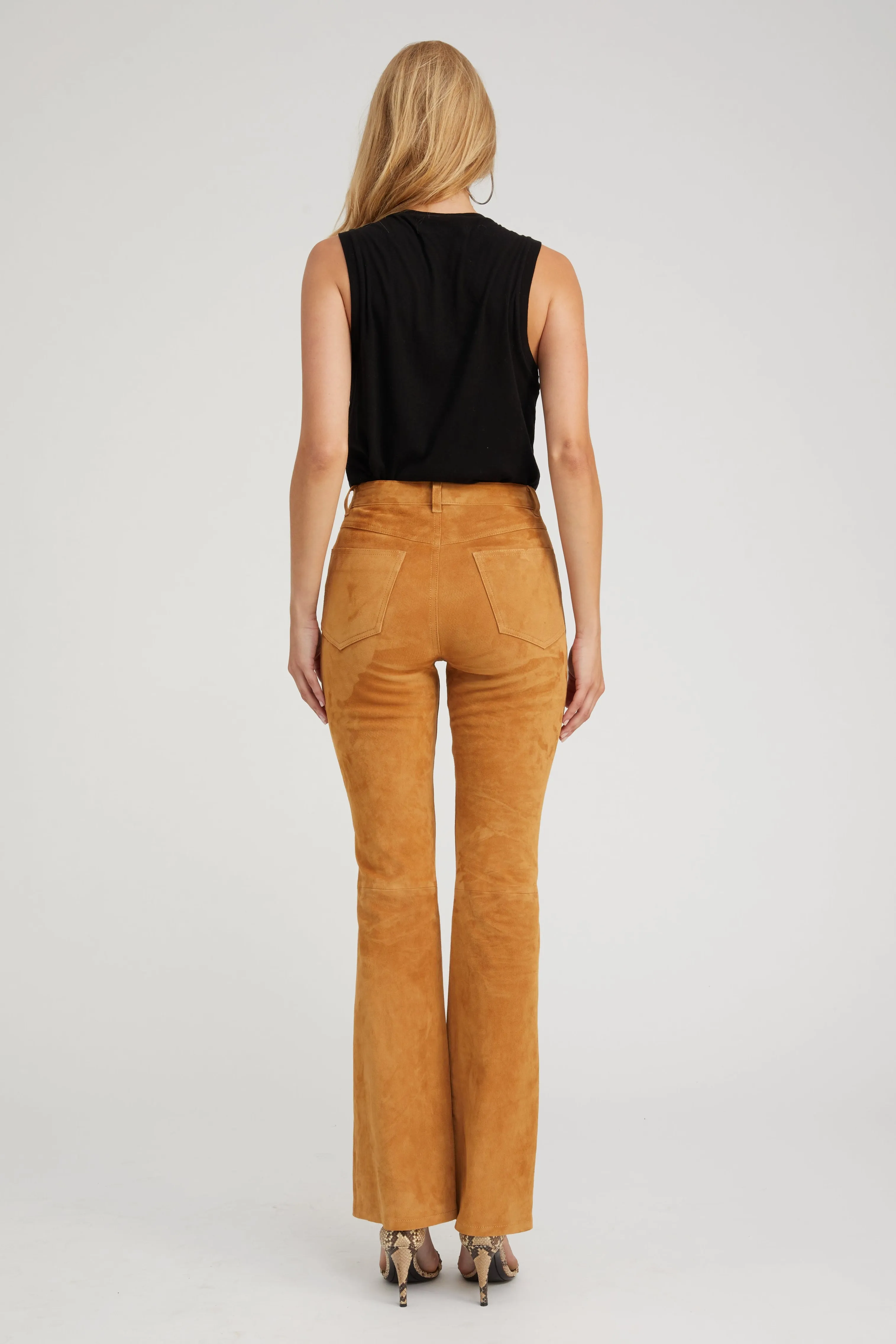 Nutmeg Suede 5 Pocket Micro Flare Pants ArticulatedJoints