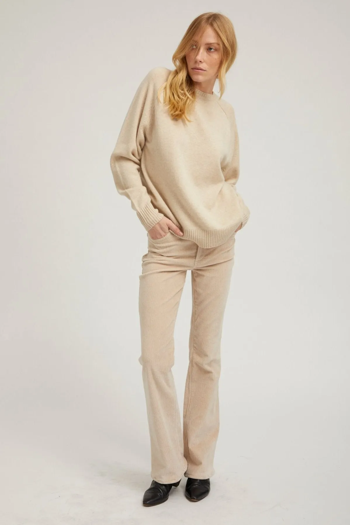 Oat Corduroy Micro Flare Pants Relaxed Look