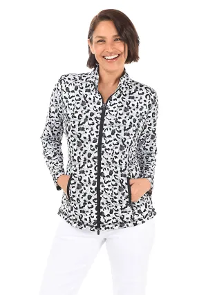 Snow Leopard UPF50  Athletic Zip Jacket EcoCertified Material