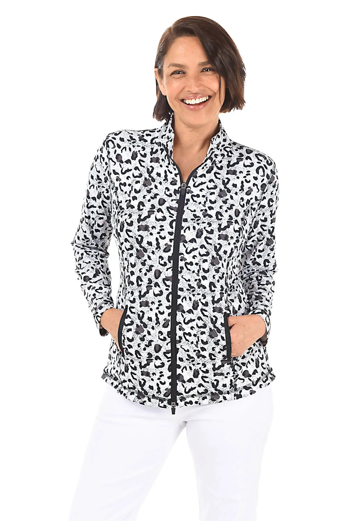 Snow Leopard UPF50  Athletic Zip Jacket Office Attire