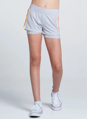 Heather Prisma Stripe Short-Girls Simple Vibe