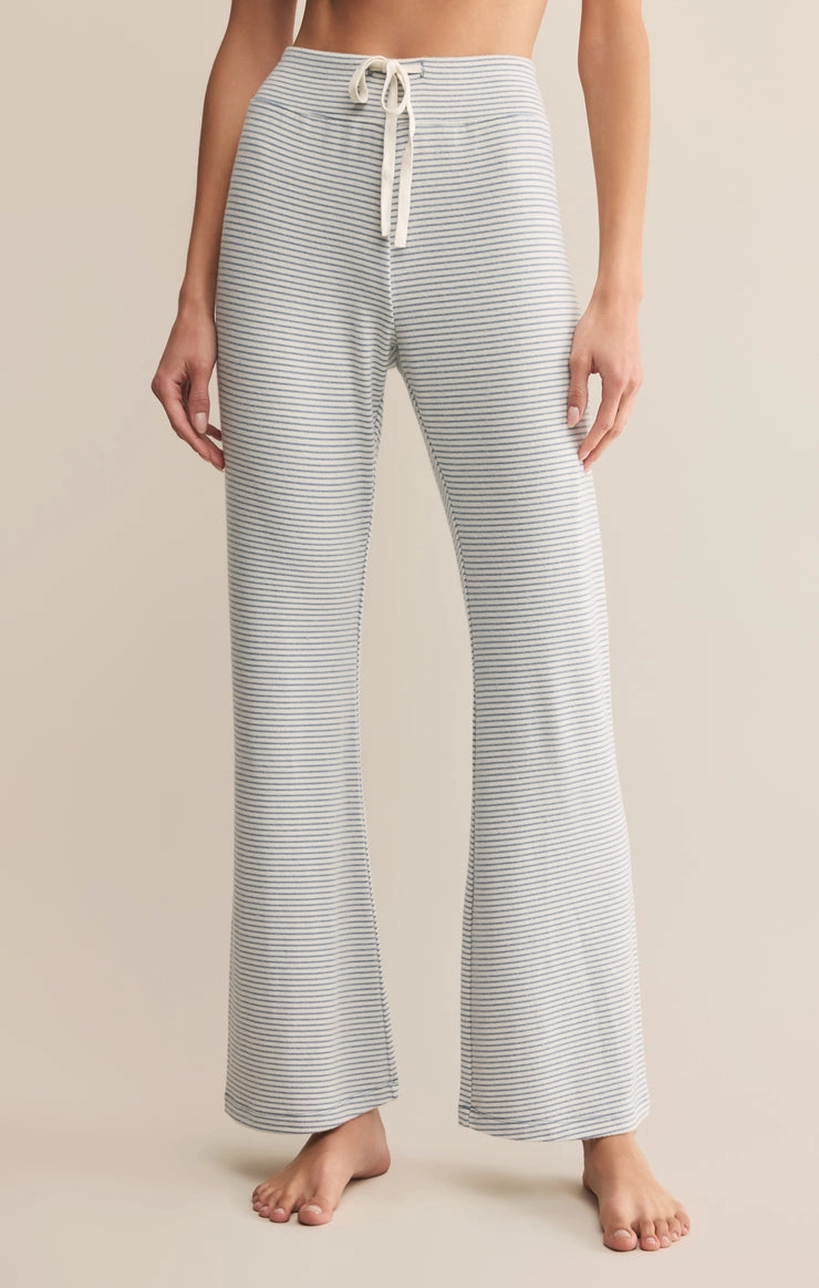 In the Clouds Stripe Pant in Light Denim Belt loops Cool Comfort