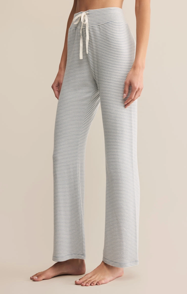 In the Clouds Stripe Pant in Light Denim Tagless label