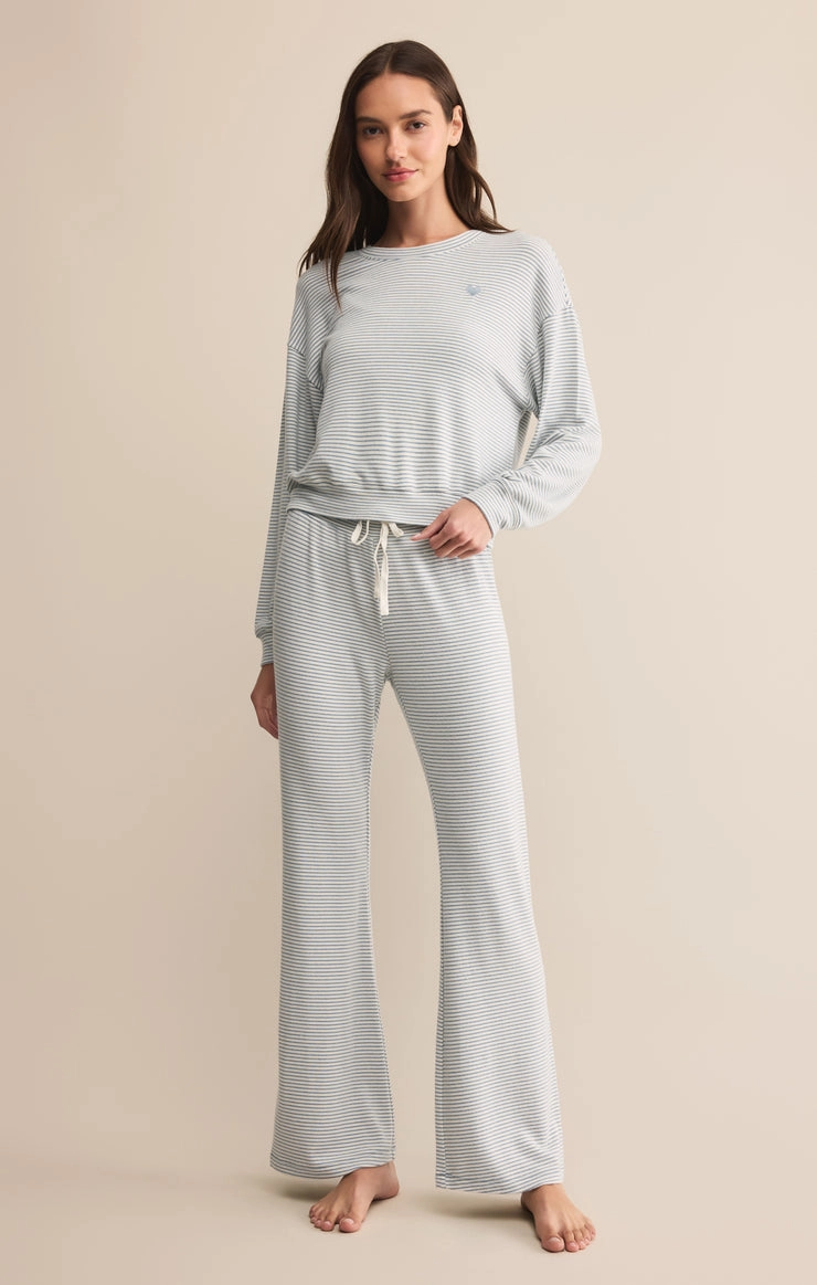 ElasticCuffs In the Clouds Stripe Pant in Light Denim
