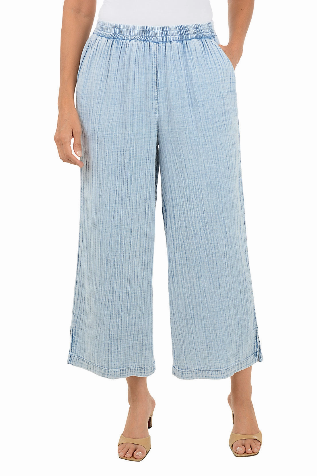 Boho Chic Gauze Wide Leg Pant Trendy Appeal Abrasion Resistant Surface