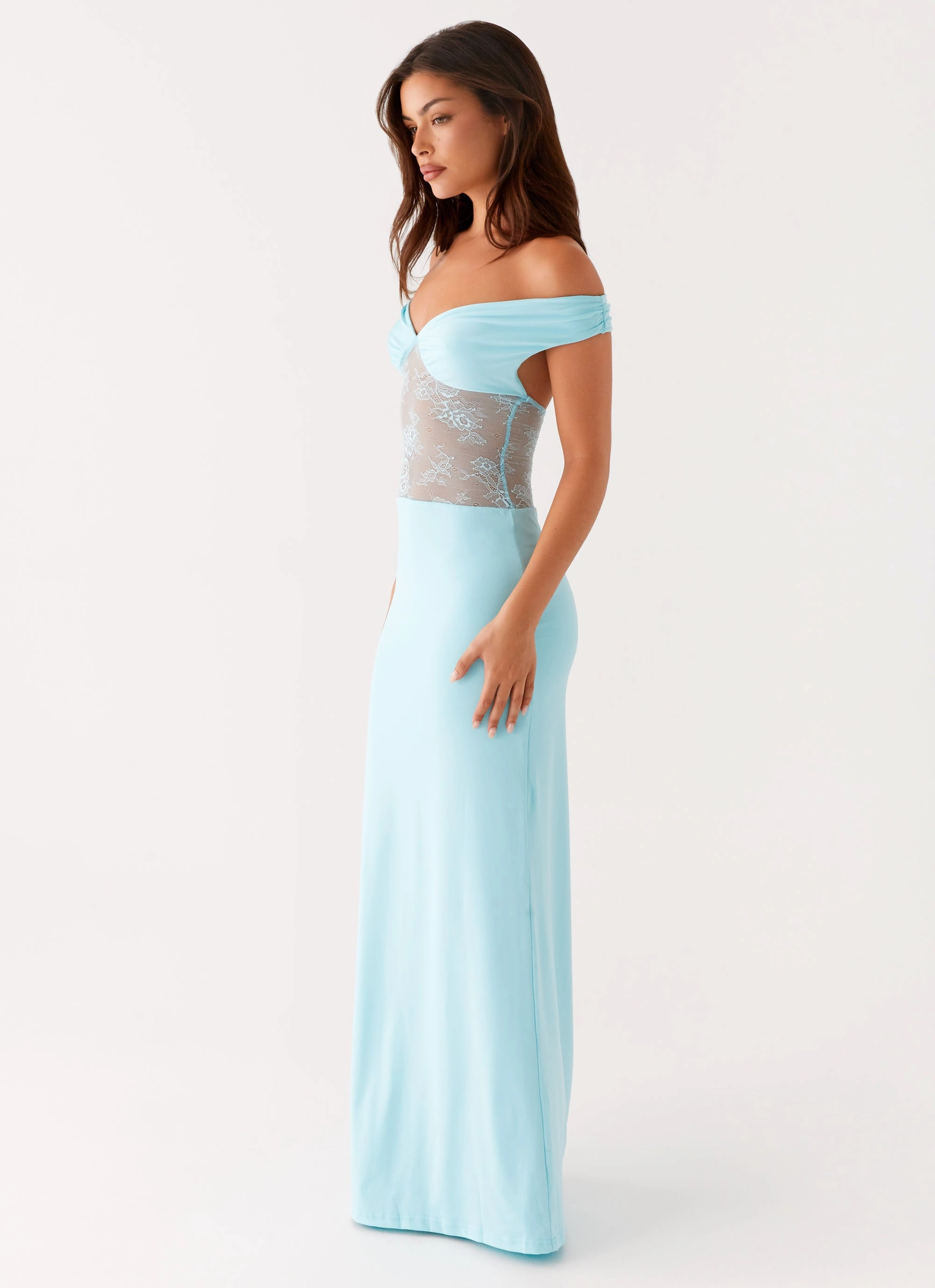 Infatuation Lace Maxi Dress - Turquoise