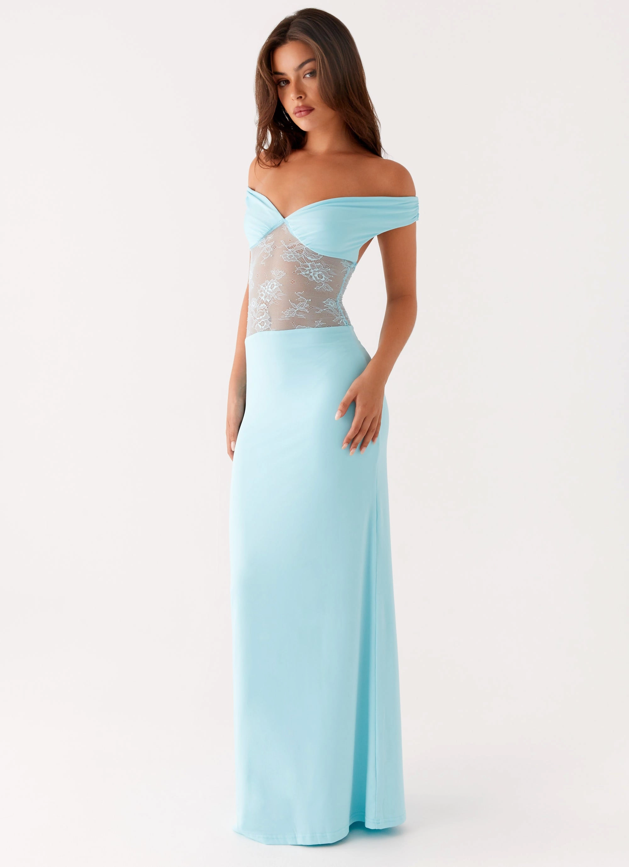 Infatuation Lace Maxi Dress - Turquoise