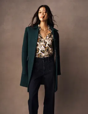 Sienna Silk Shirt-Multi, Ornate Meadow Adjustable Hem Hidden Pocket