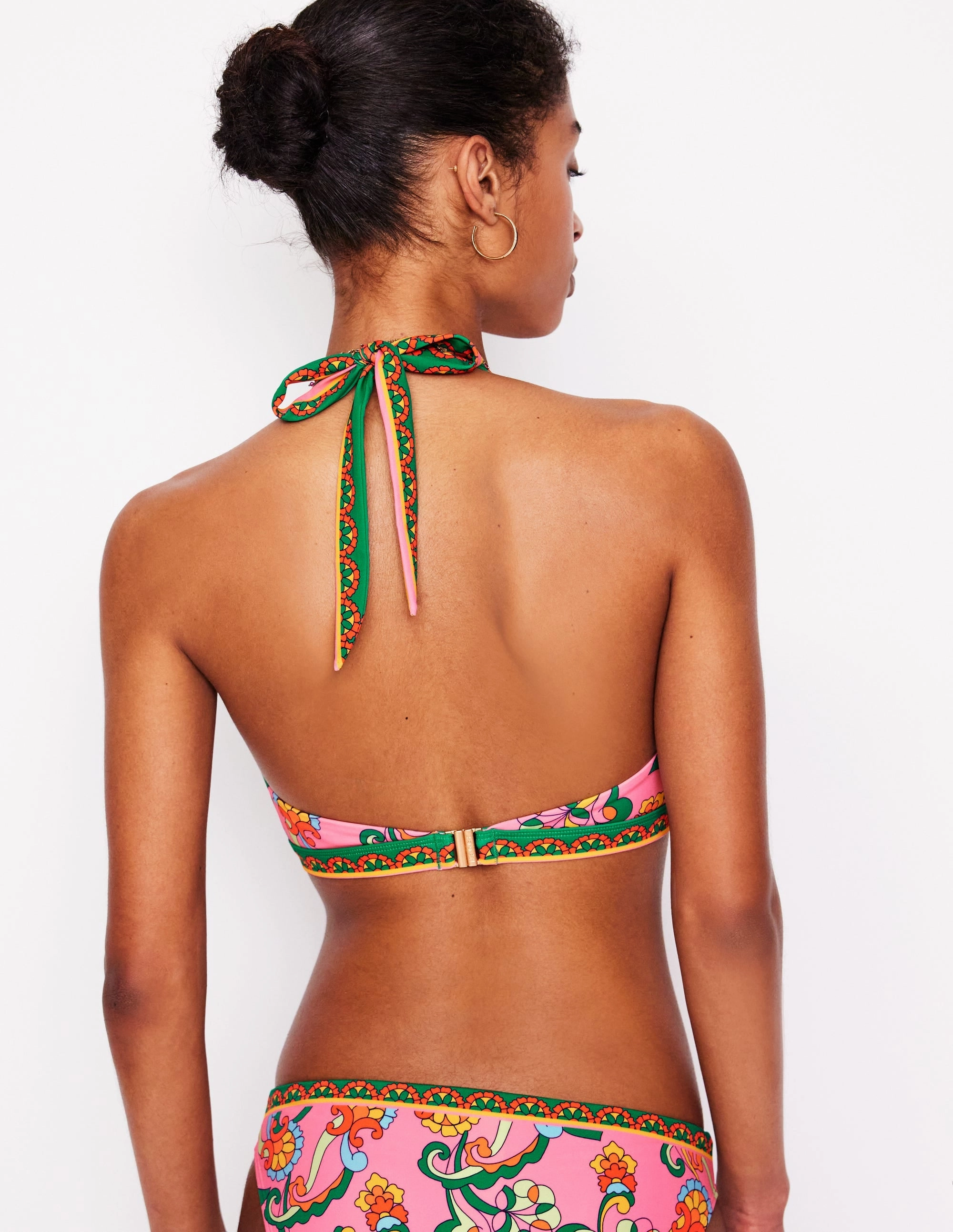 Outdoor Recreation Summer Break Ios V Panel Bikini Top-Pink Rose, Foliage Trail