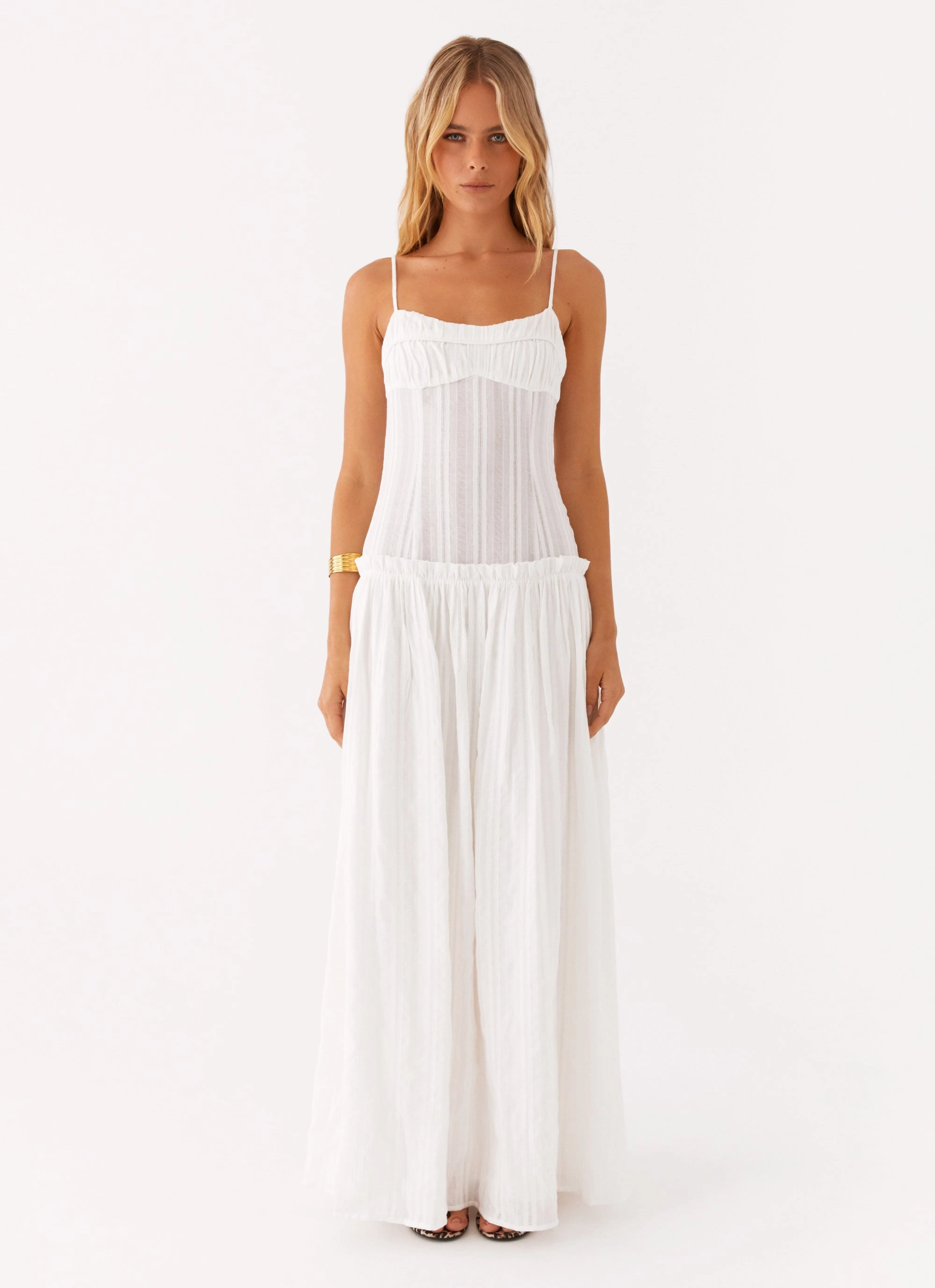 Jacinda Drop Waist Maxi Dress - Ivory