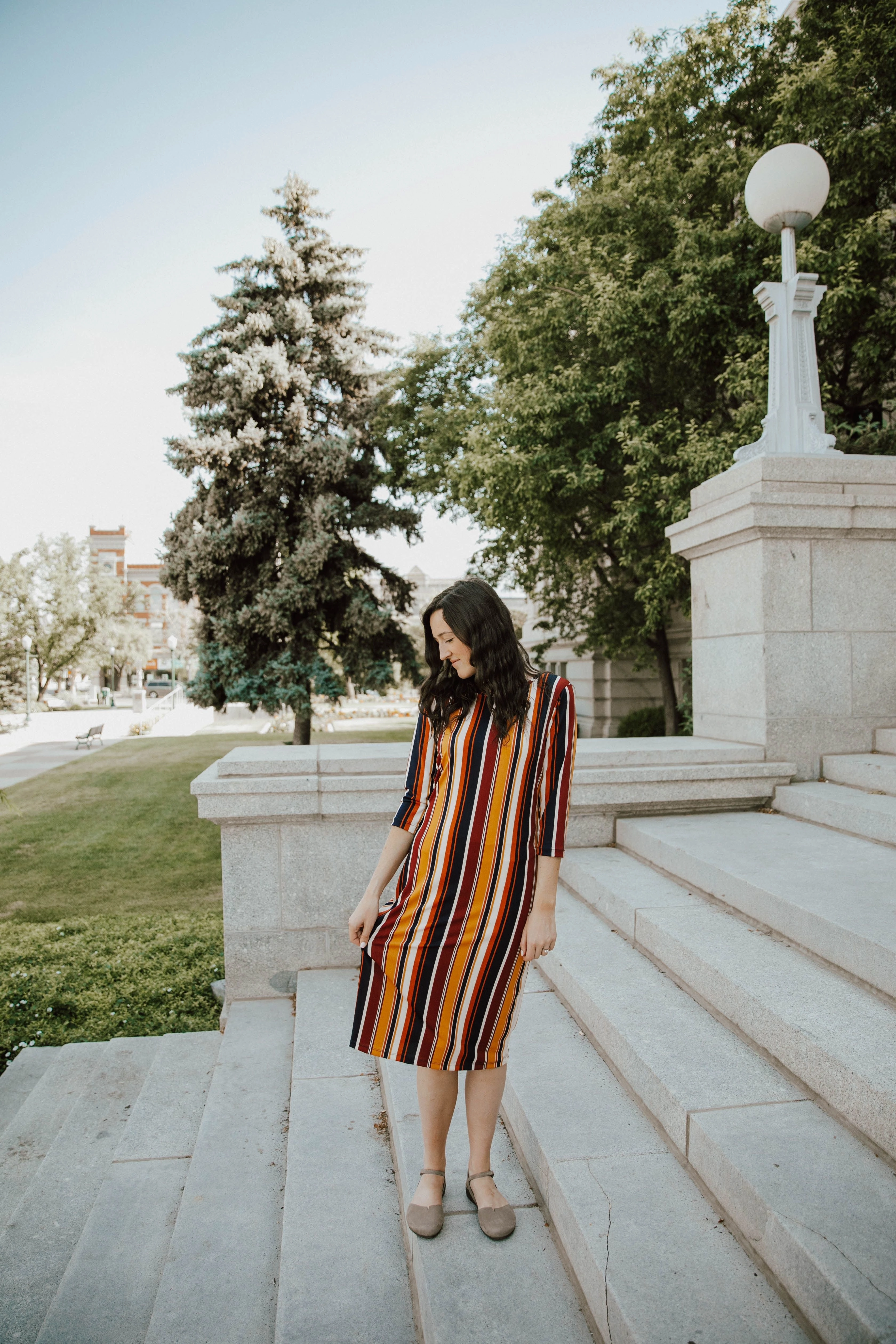 Jadyn Dress Collegiate Multi-stripe Soft Mesh