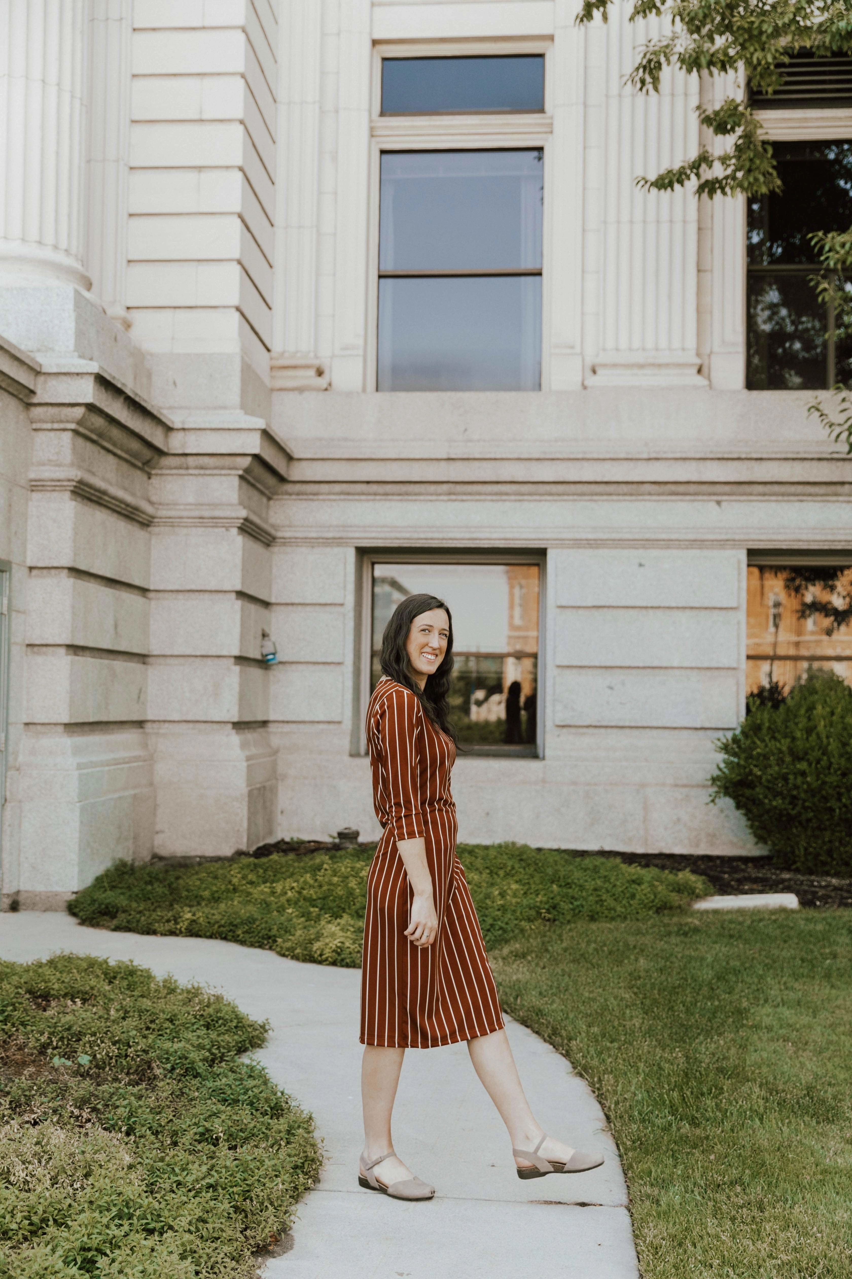 Jadyn Dress Gold Stripe Pure Fabric