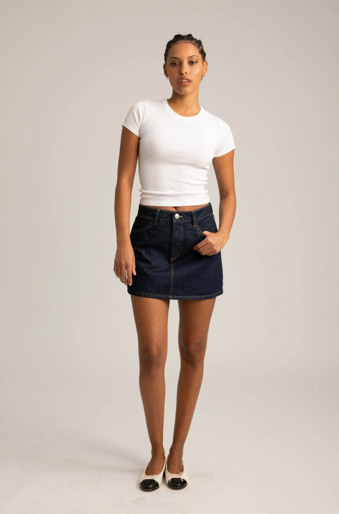 Jane Denim A-Line Mini Skirt HighStretch AntiPillingTechnology