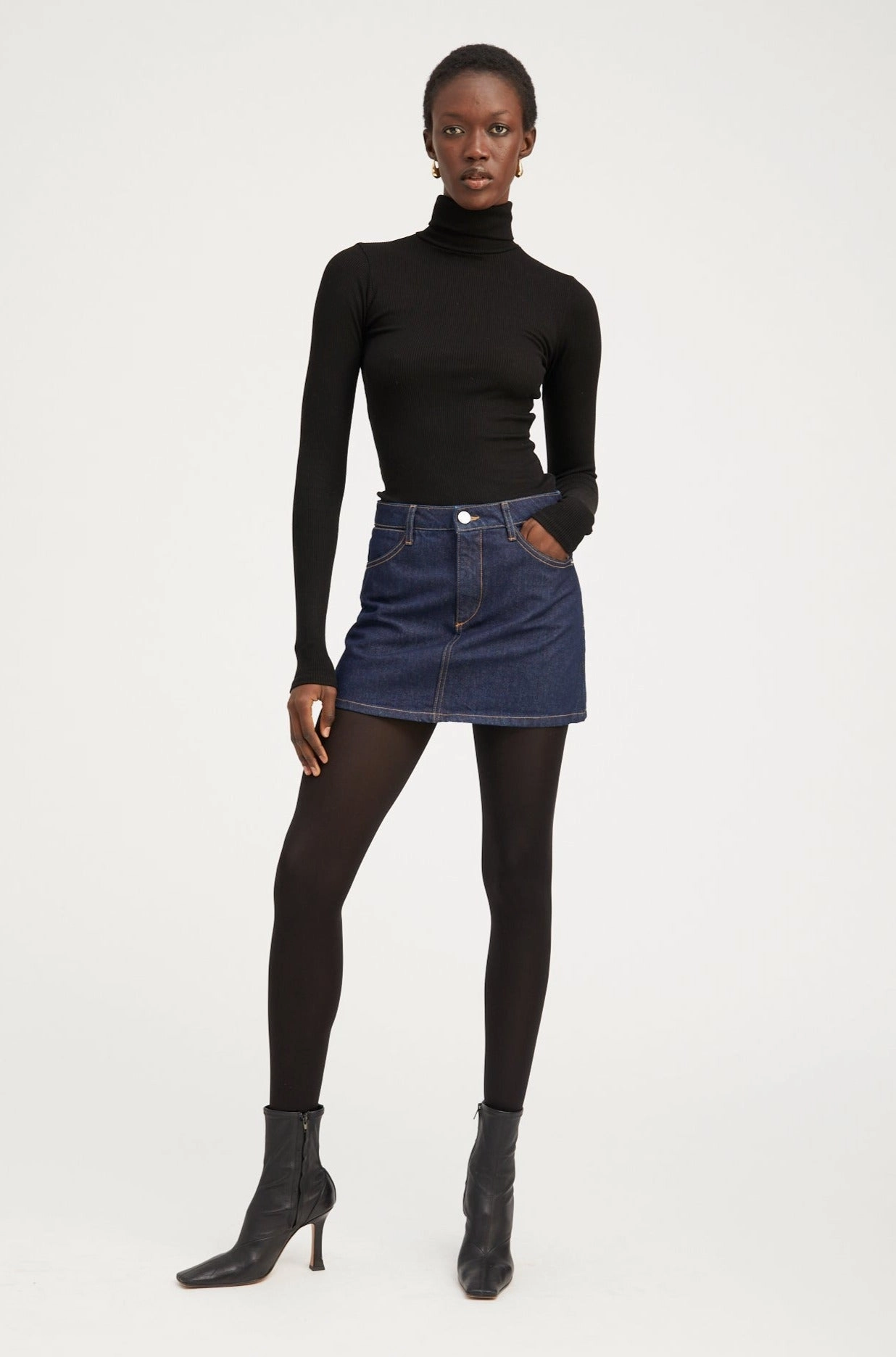 Jane Denim A-Line Mini Skirt Loose cut