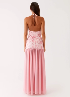 Janelle Beaded Maxi Dress - Pink
