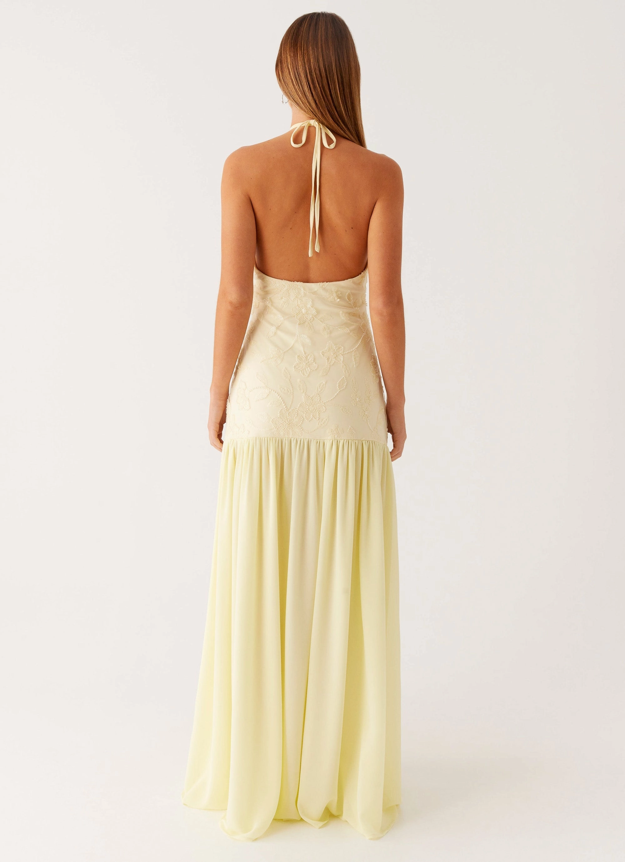 Janelle Beaded Maxi Dress - Yellow