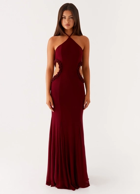 Jemima Maxi Dress - Raspberry Wine