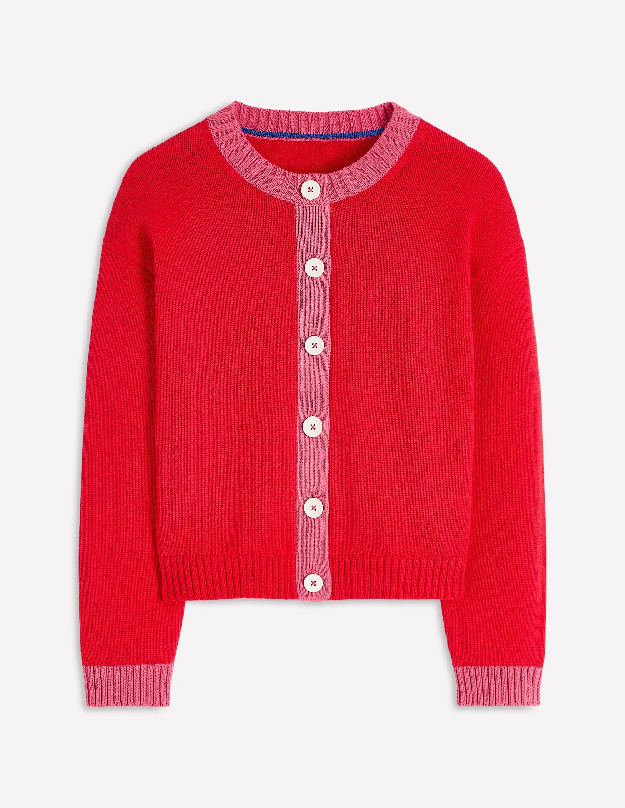 Timeless Feel Everyday Neutral Jemma Chunky Cotton Cardigan-Poppy Red