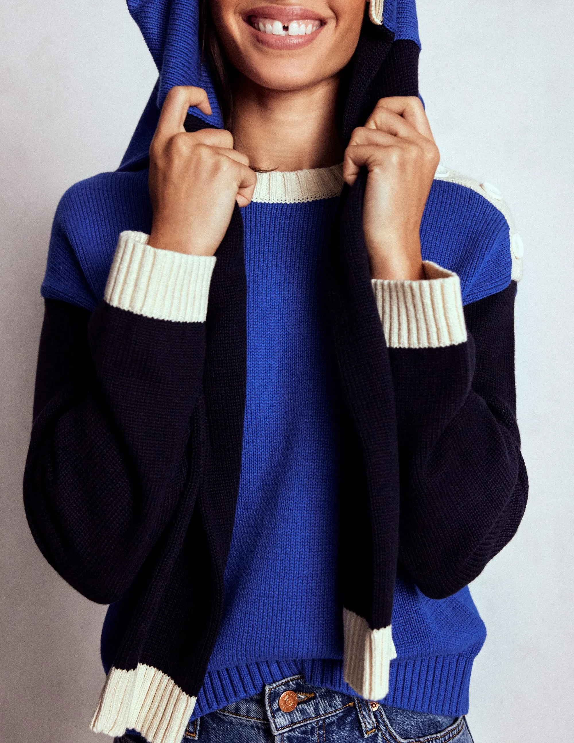 City Outfit Daily Essential Jemma Chunky Cotton Jumper-Bright Blue