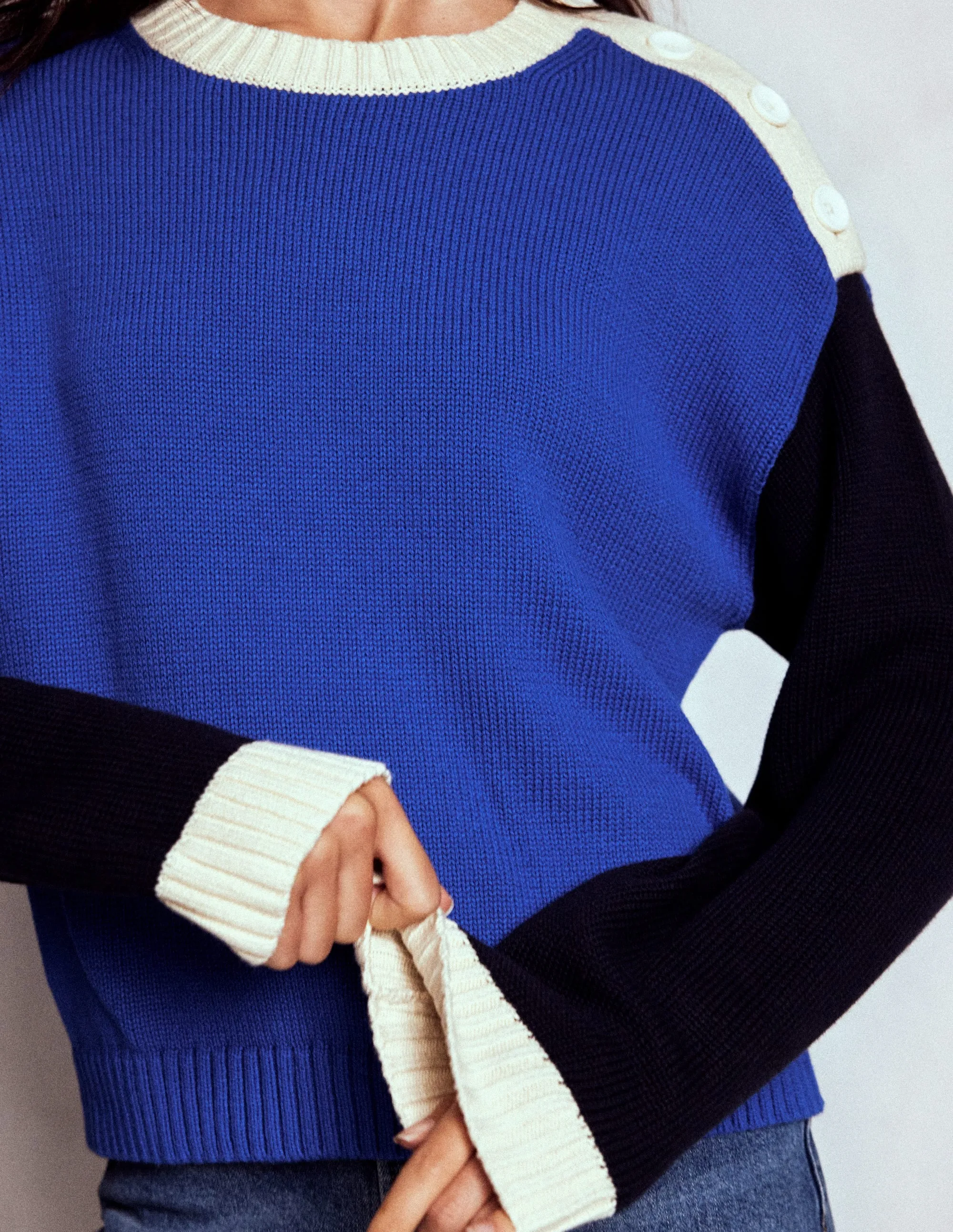 Classic Pick Jemma Chunky Cotton Jumper-Bright Blue