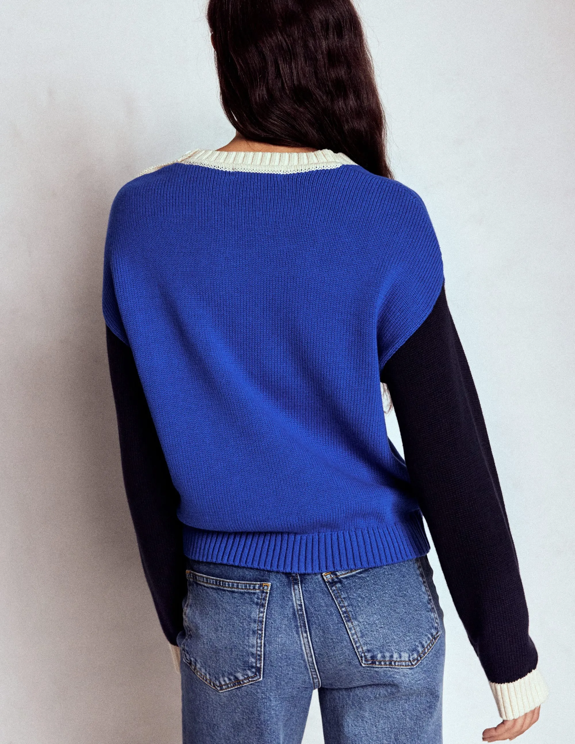 Jemma Chunky Cotton Jumper-Bright Blue OekoTex Certified Fast Drying Material
