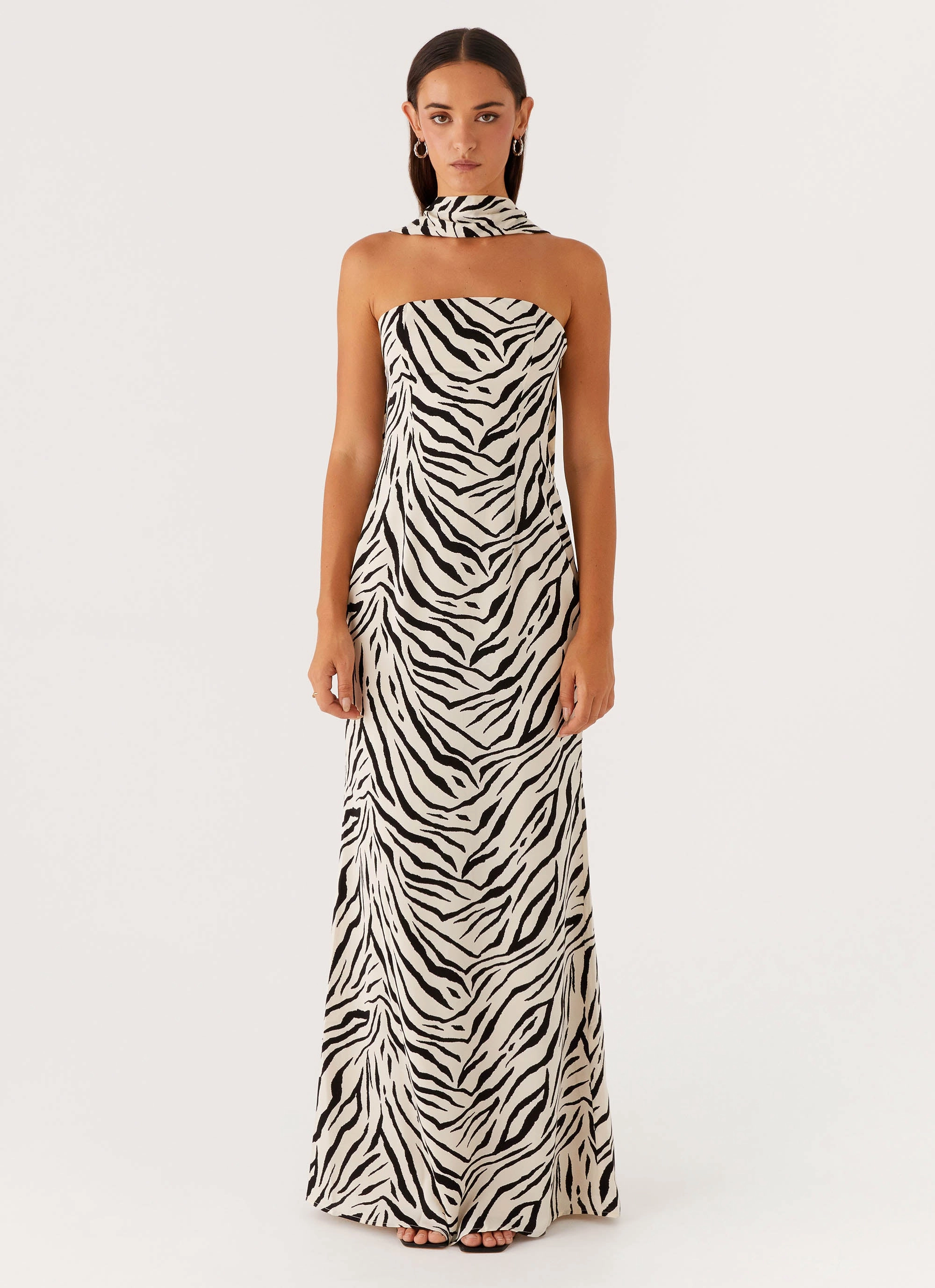 Jigsaw Strapless Maxi Dress - Zebra