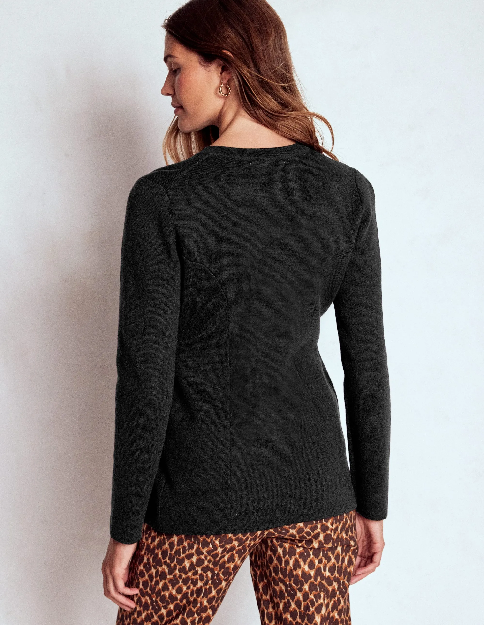 Joanna Fitted Knitted Jacket-Black Casual Comfort