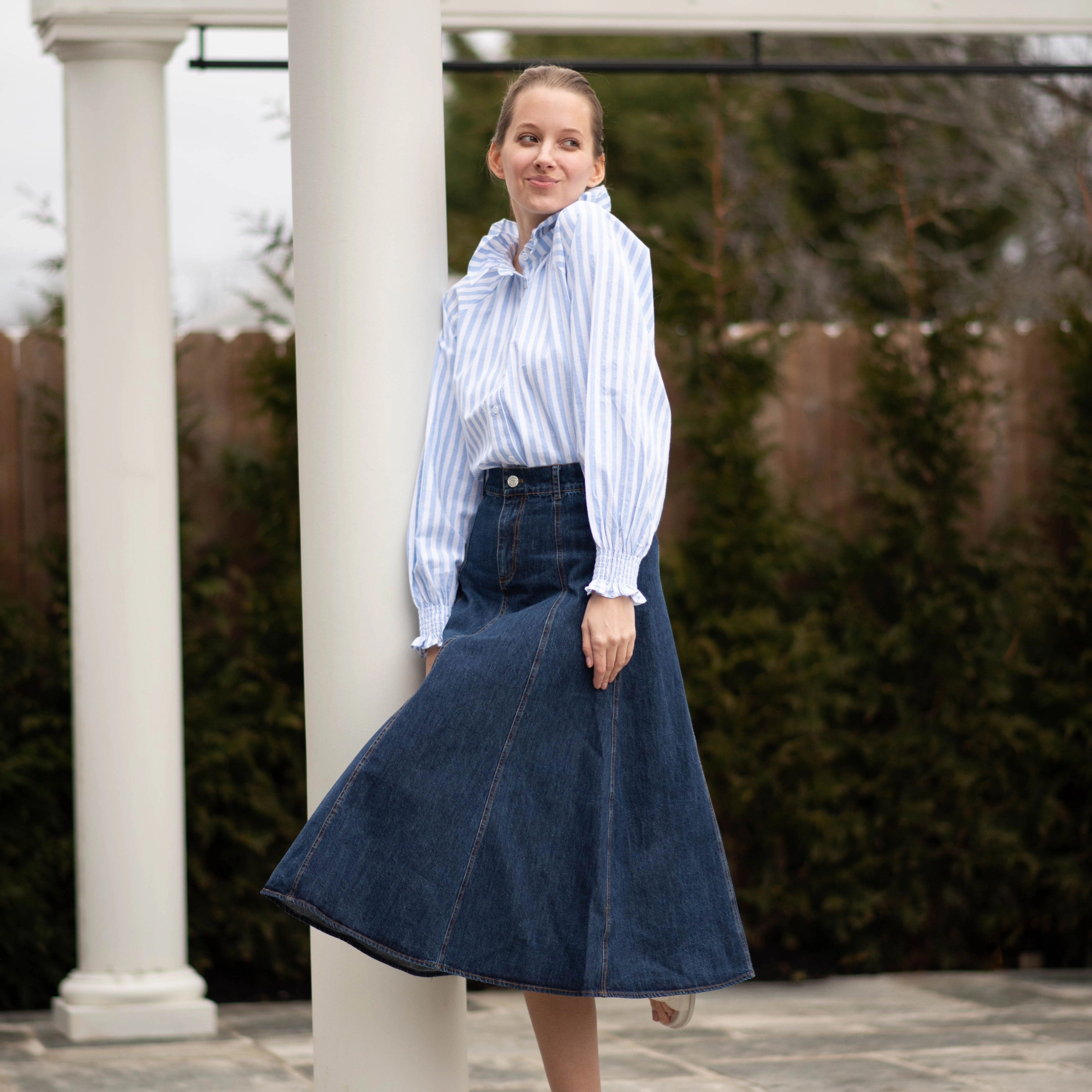Cozy Feel Jules Denim Panel Skirt