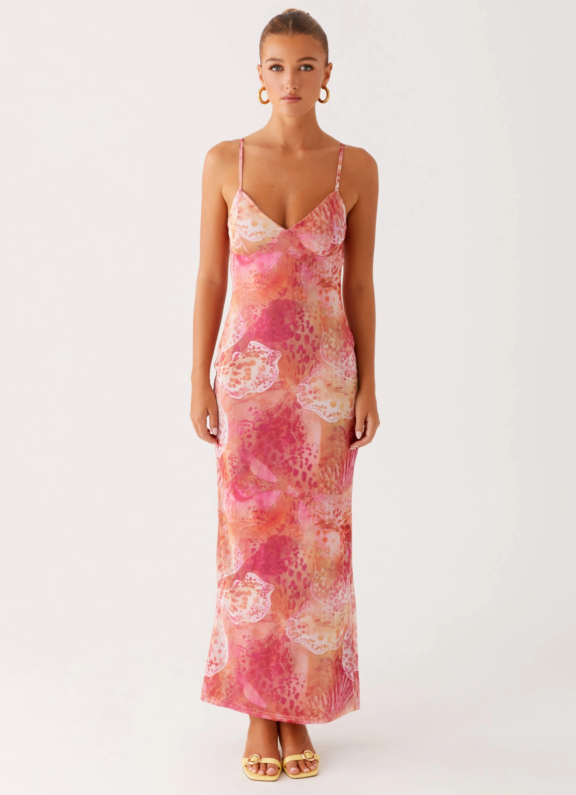 Kasey Midi Dress - Flamingo Fling