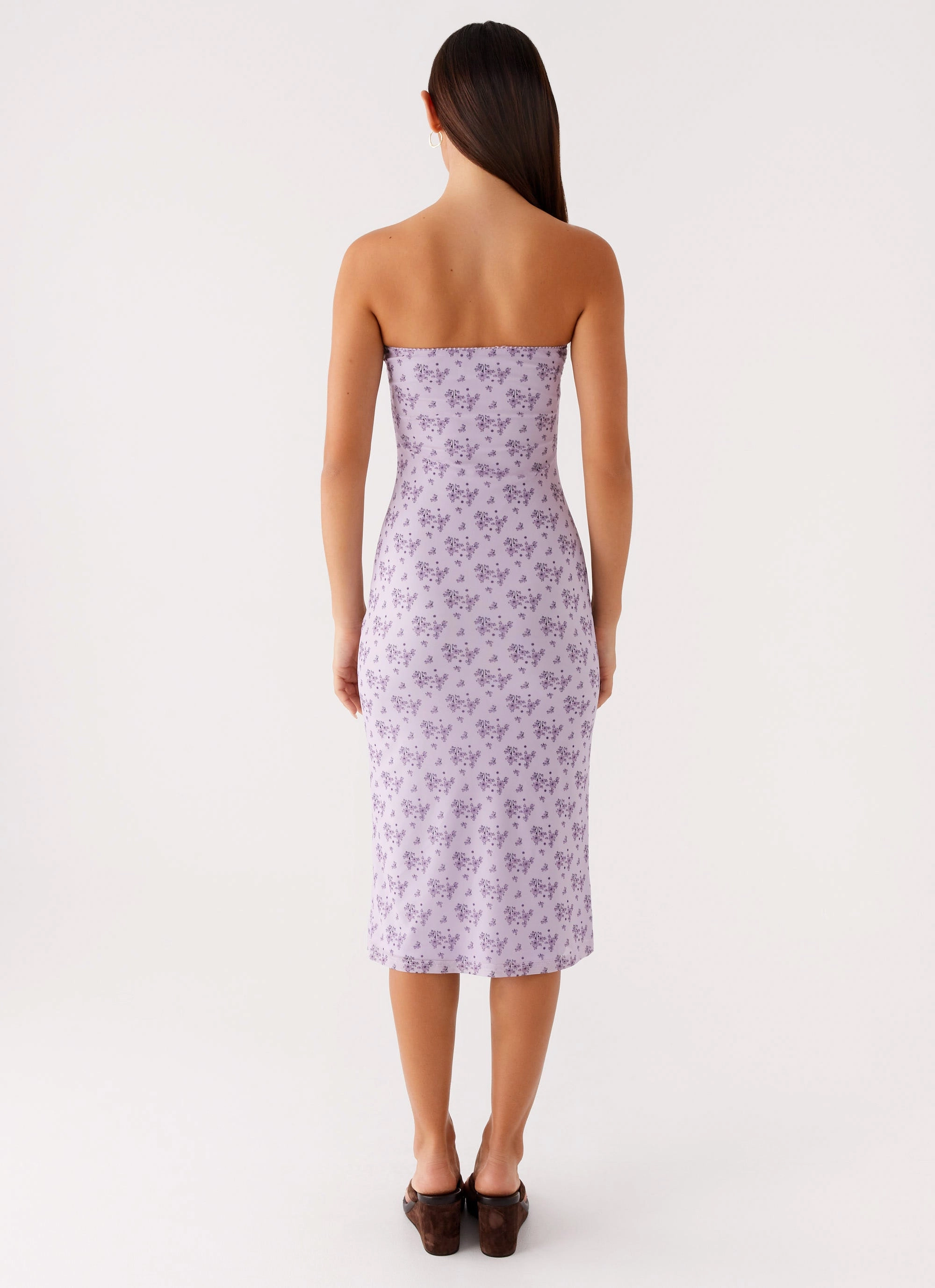 Keila Strapless Midi Dress - Lavender Meadow