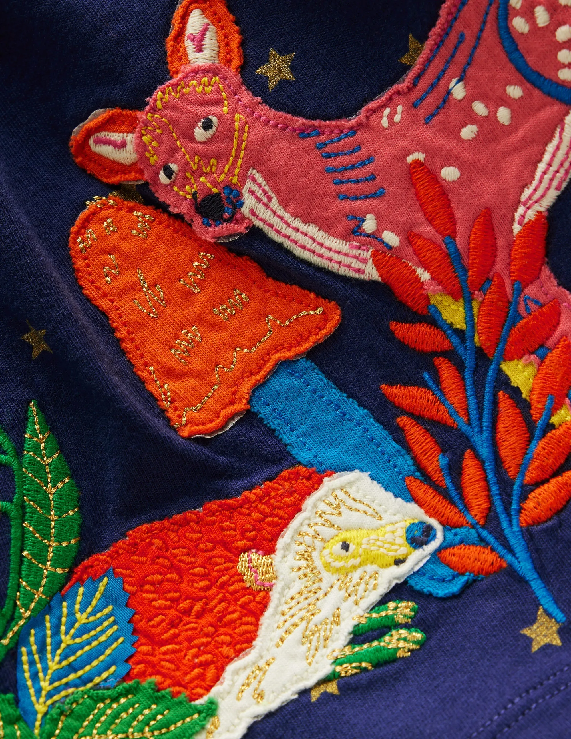 Appliqu Jersey Dress-College Navy Animals Casual event dress