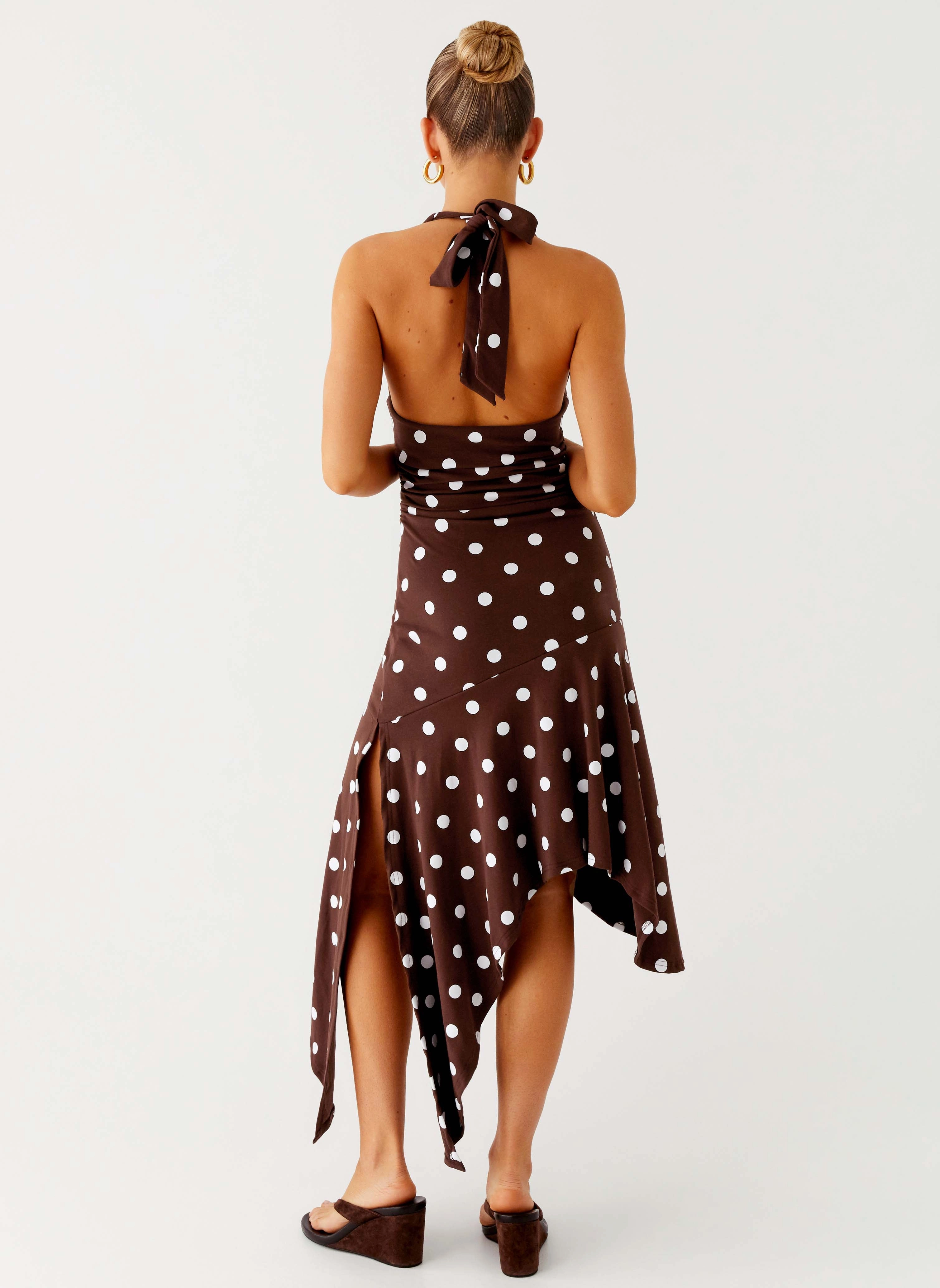Keylani Halter Midi Dress - Chocolate