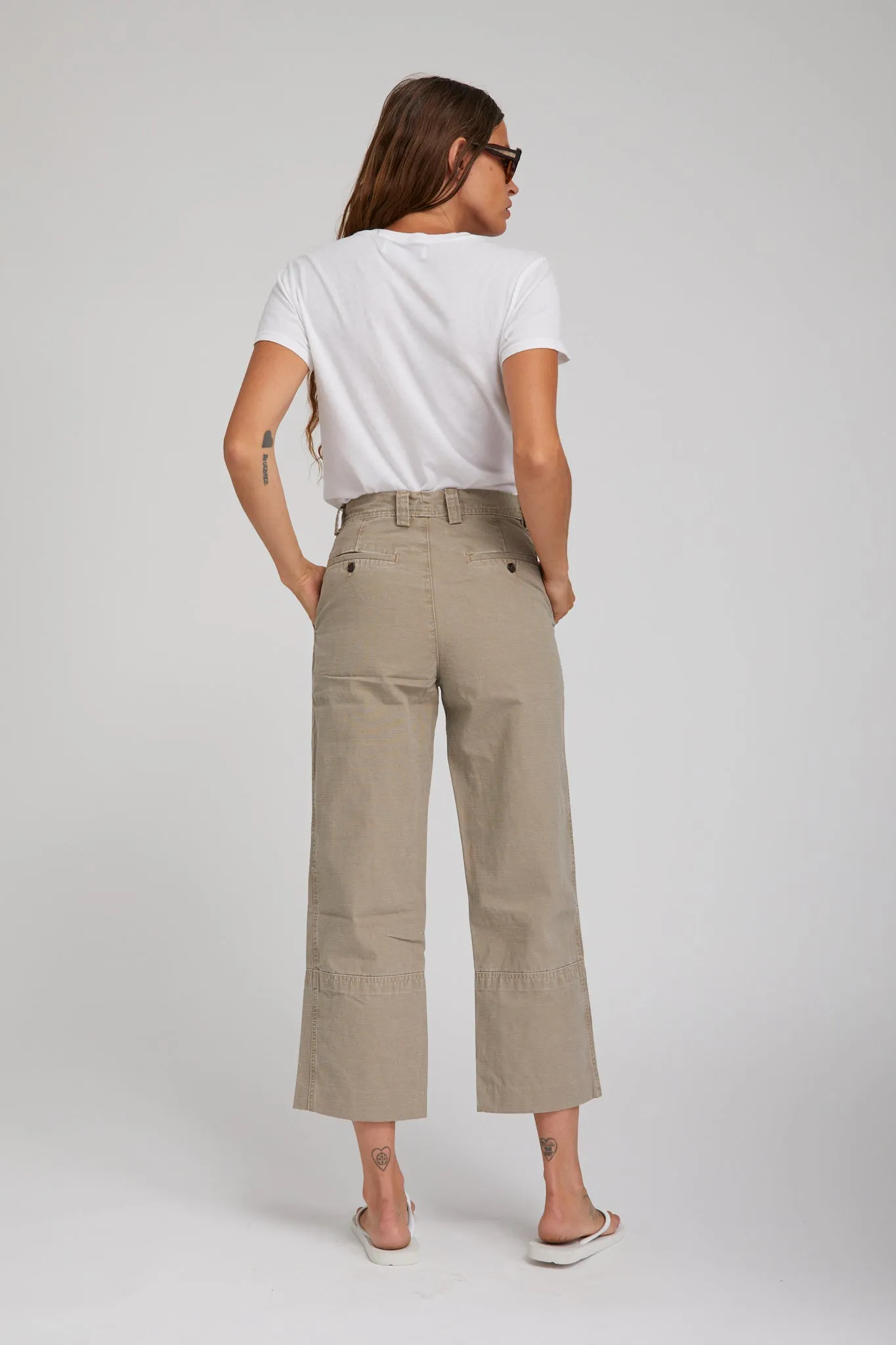 Khaki Classic Cotton Pants Work Friendly