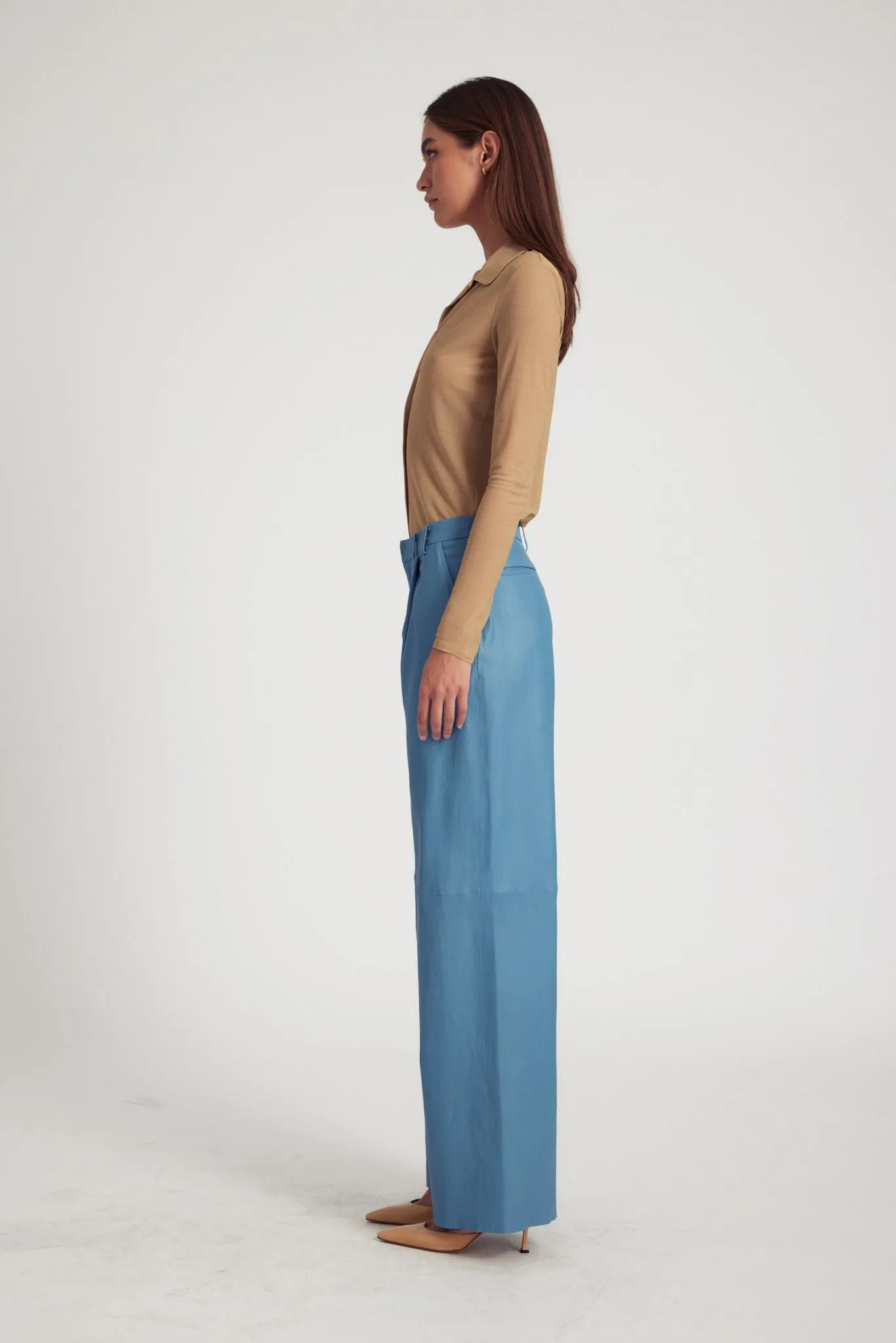 Khaki Knit Mesh Button Down WeightedHem Noise Reduced Zipper