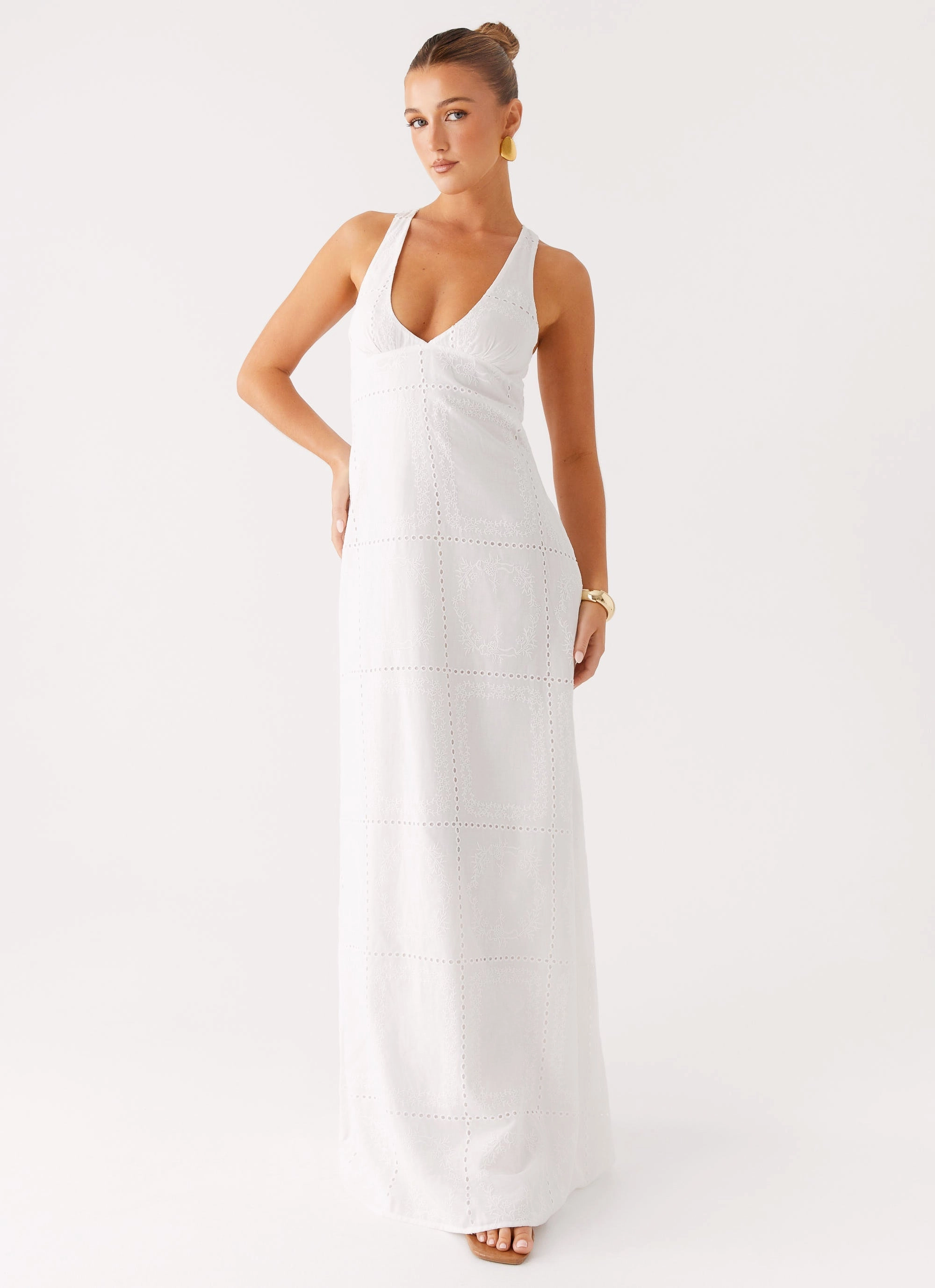 Kiana Halter Maxi Dress - White