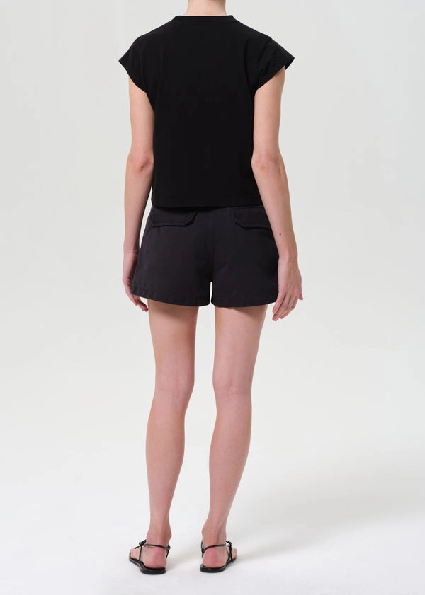 RuggedDurability Kiva Mid Rise Cargo Short in Washed Black