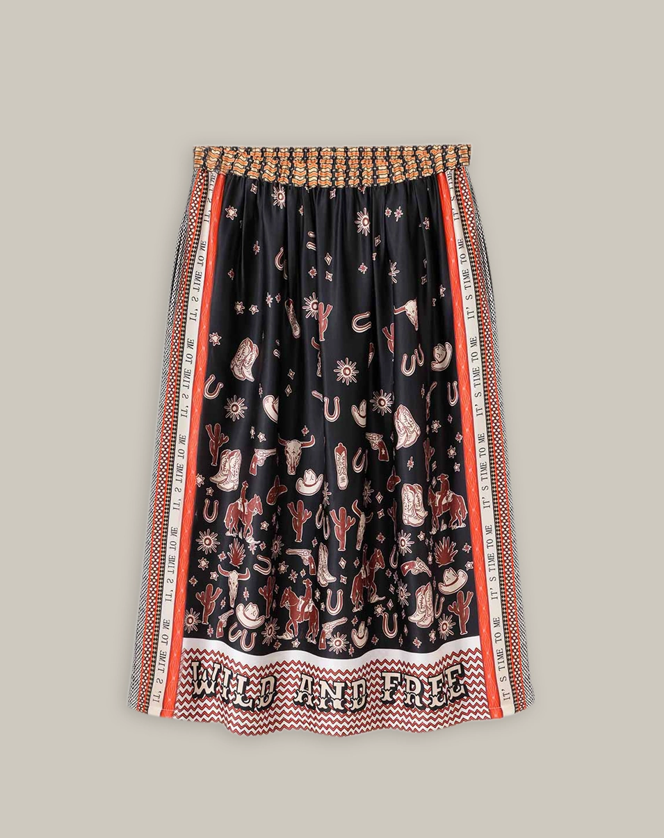VANESSA PRINTED MIDI SKIRT Casual Style