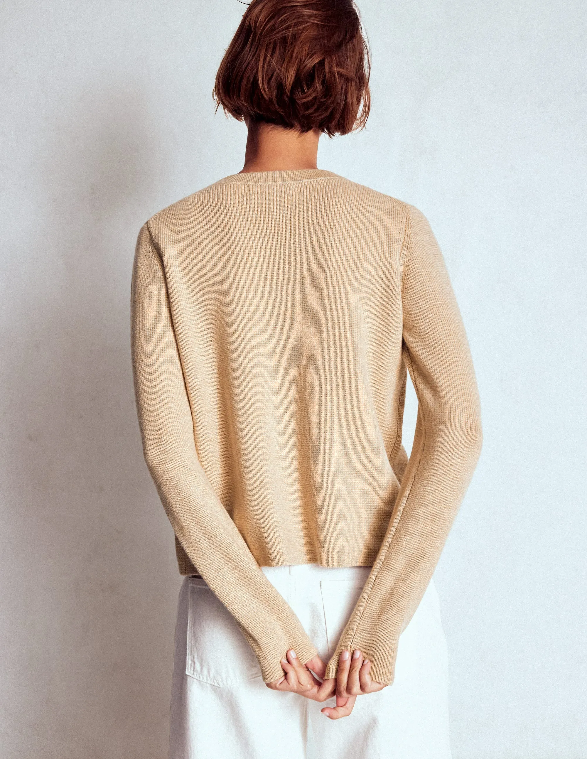 Knitted Bow Cardigan-Chinchilla Melange AntiStatic Lining