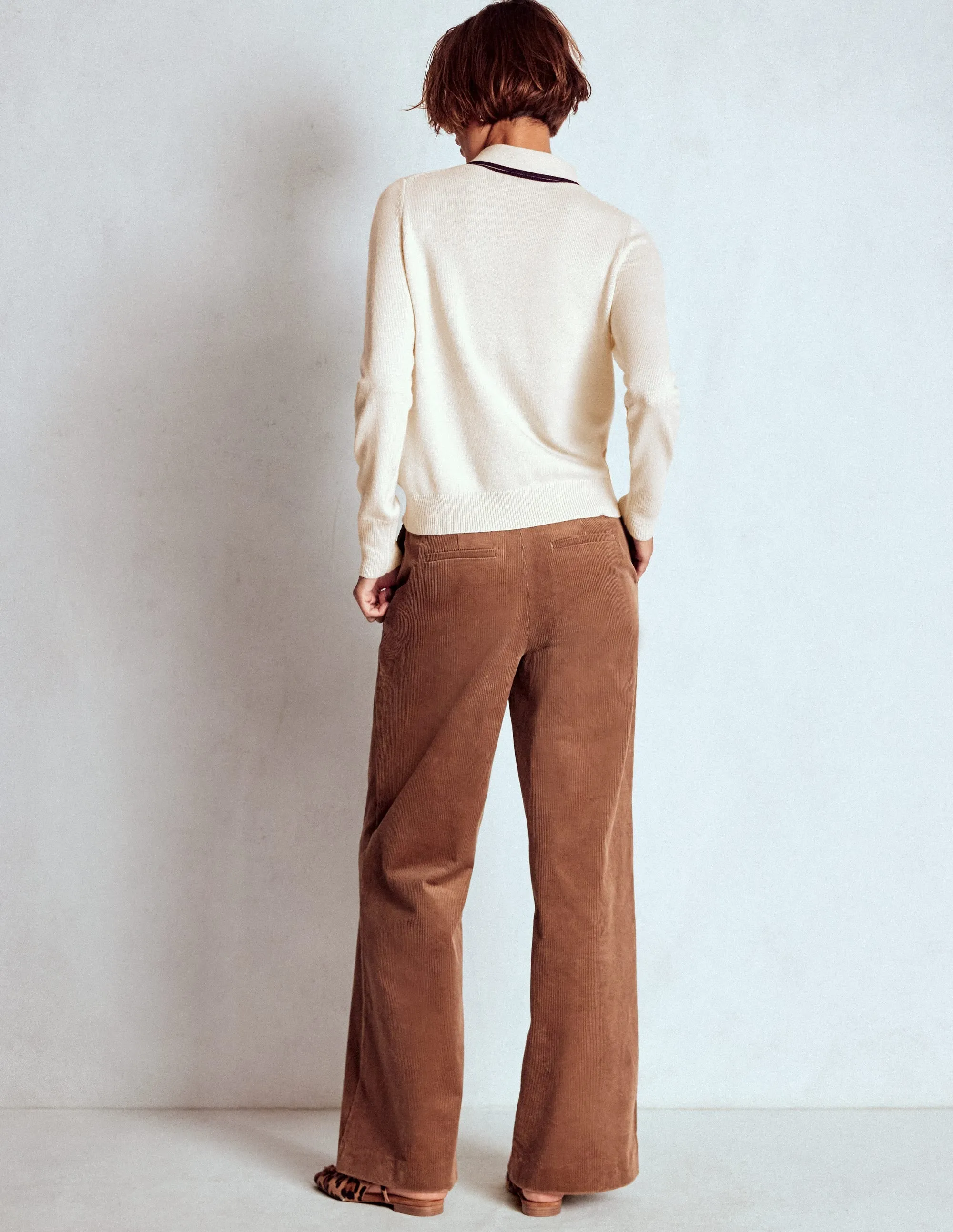 Knitted Bow Jumper-Warm Ivory Bamboo Fiber Blend