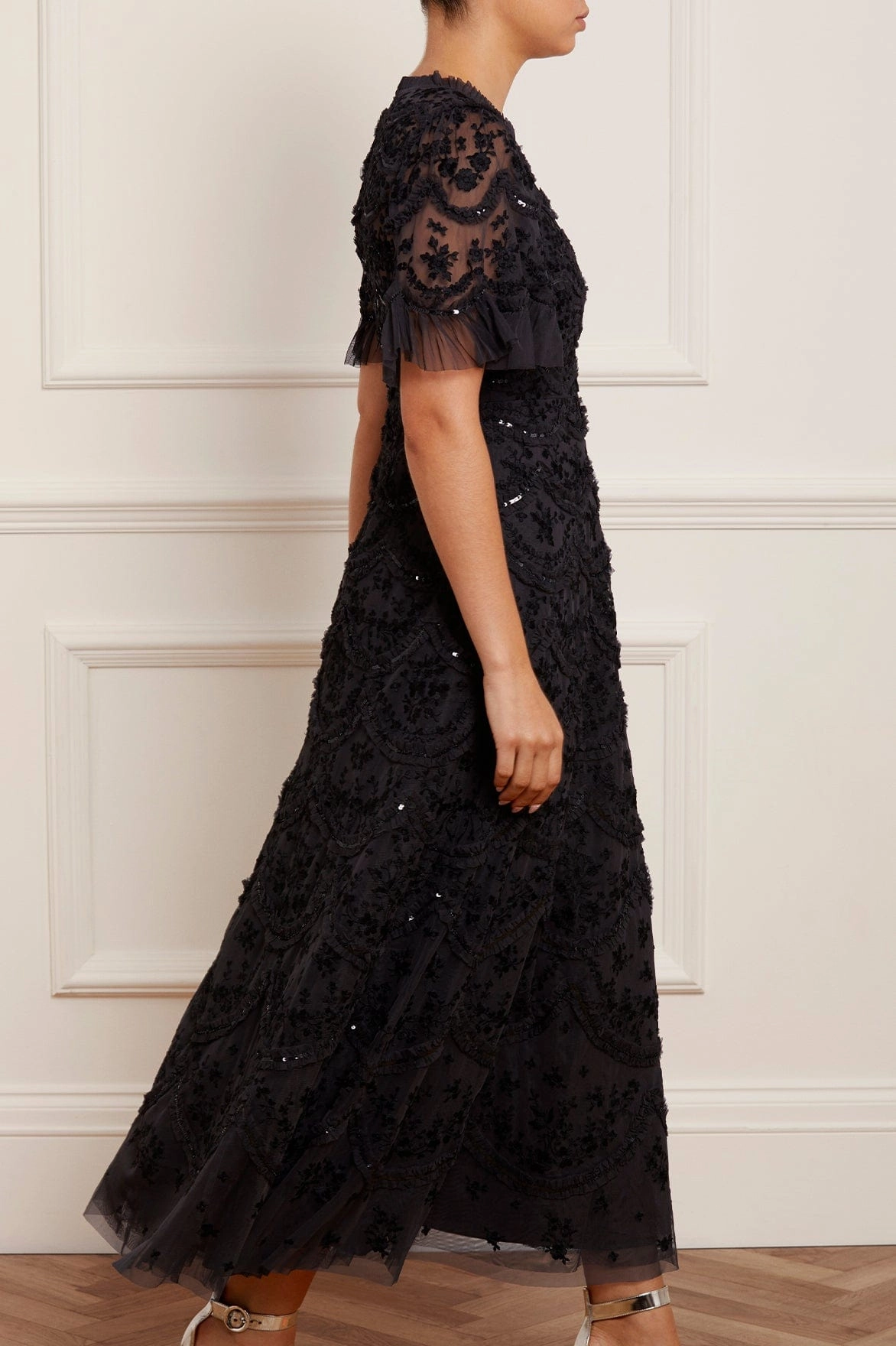 Lily Bloom Ankle Gown Flare Breeze Flutter-Sleeve