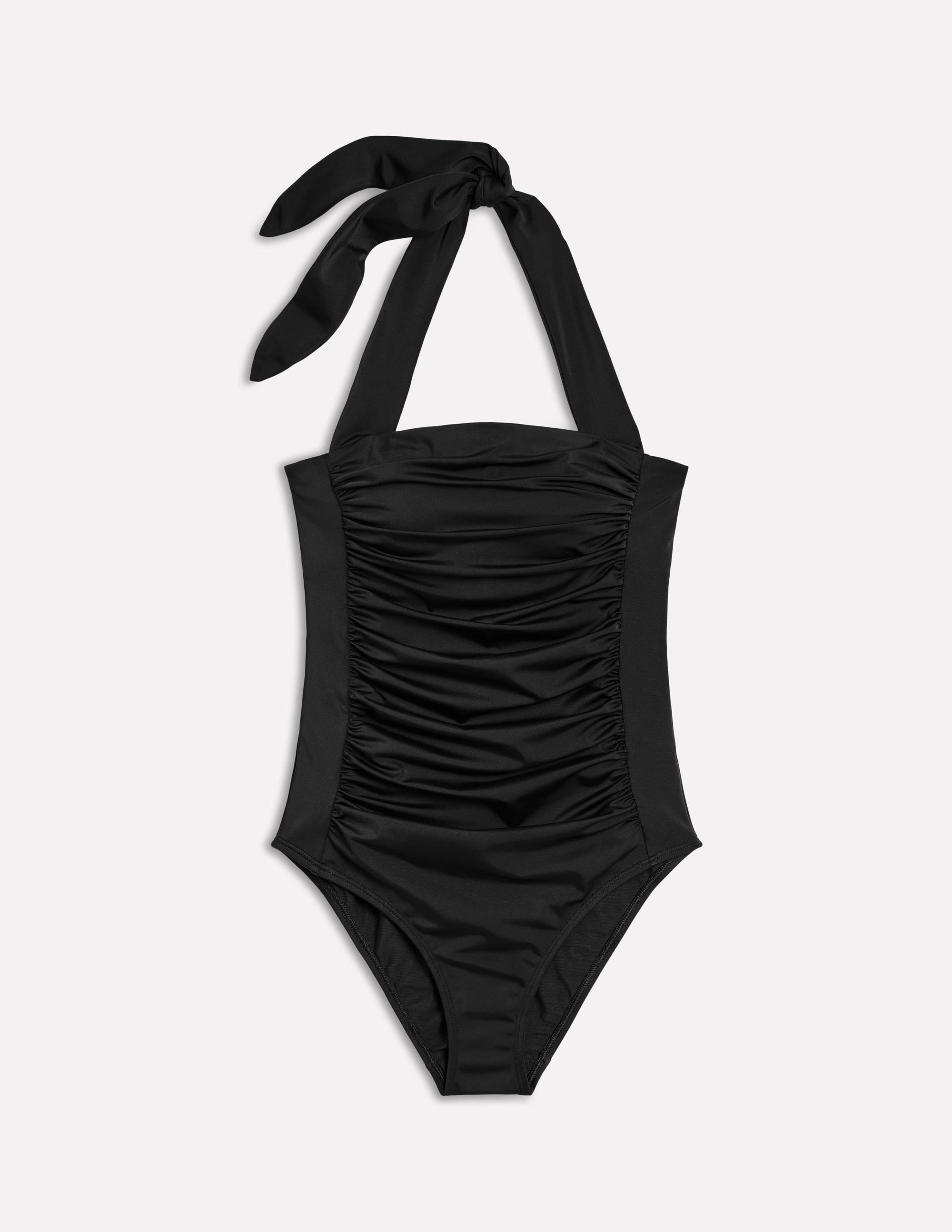 Kythira Ruched Swimsuit-Black Poolside Vibes Non Chafing Seamless Edges