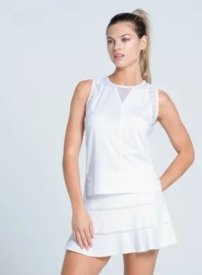 Lace Chevron Tank Layered Shoulder