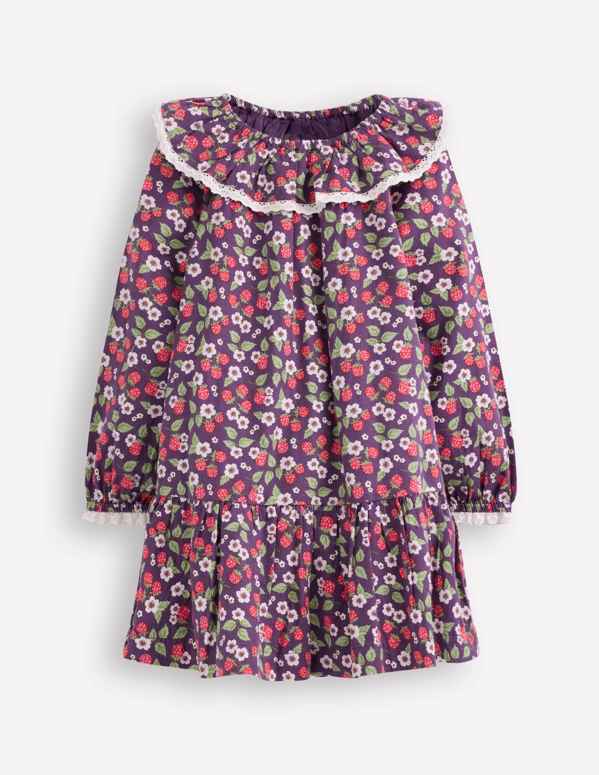 Lace Trim Woven Dress-Purple Vintage Berry Summer Friendly