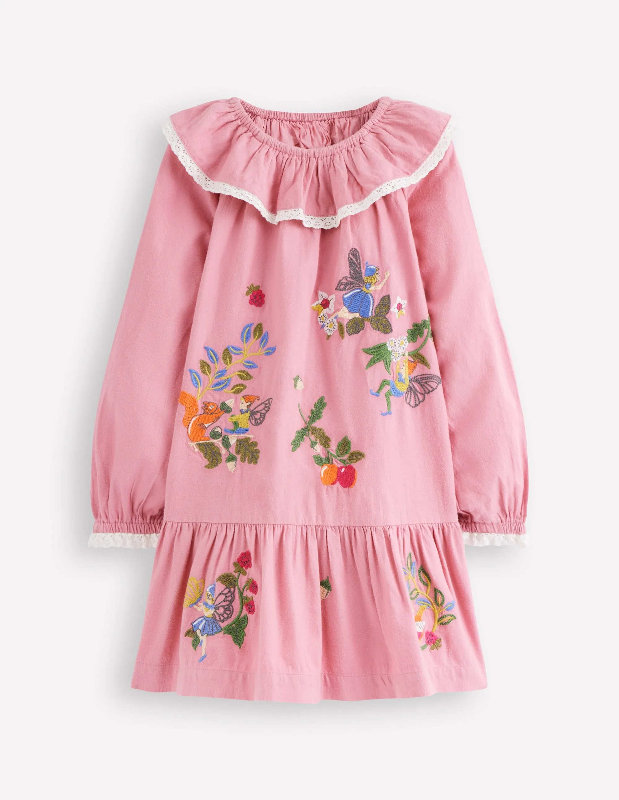 Lounge Moment Lace Trim Woven Dress-Rose Pink Fairies