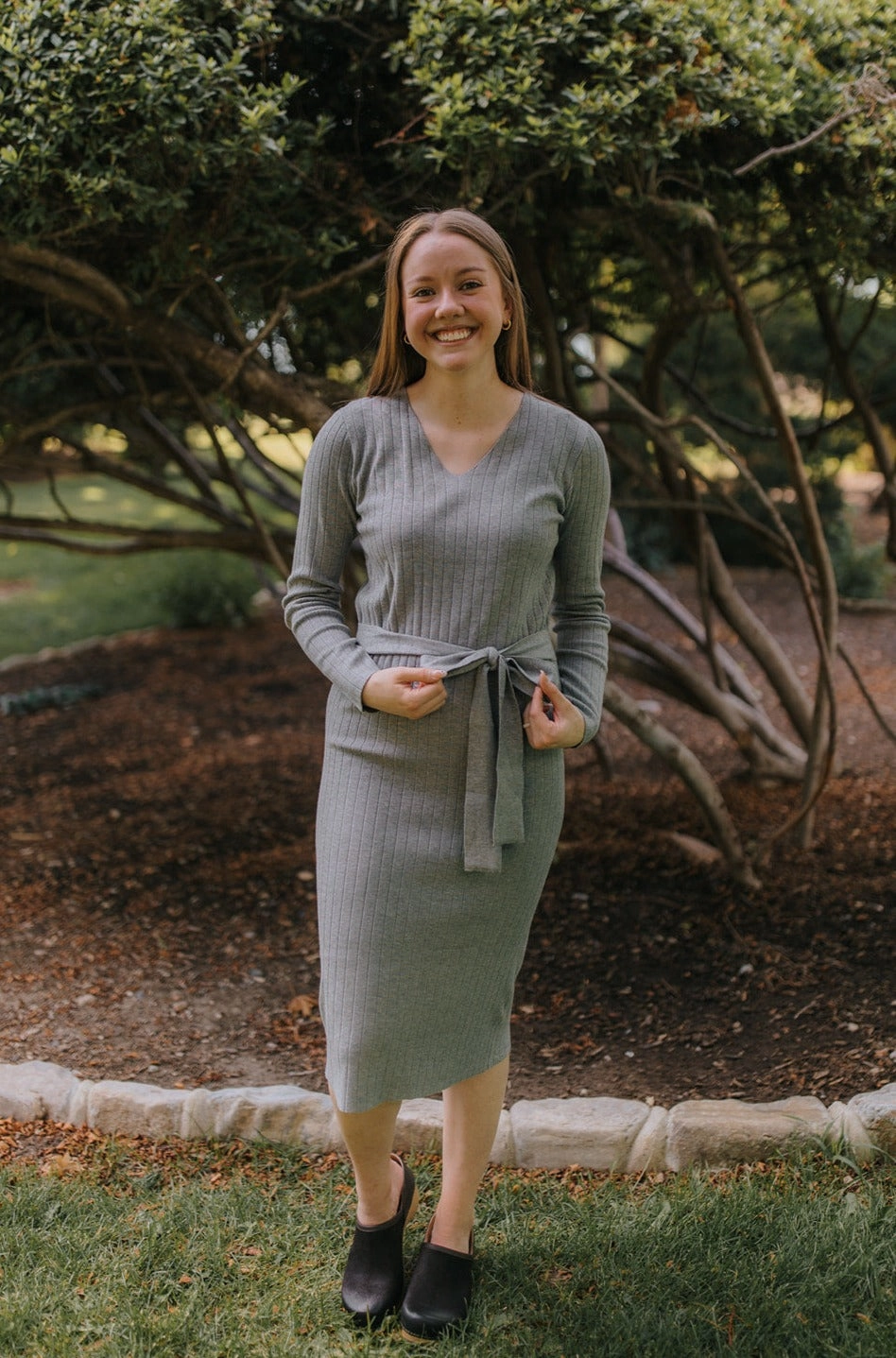 Amy Dress Heather Grey Polished Appearance