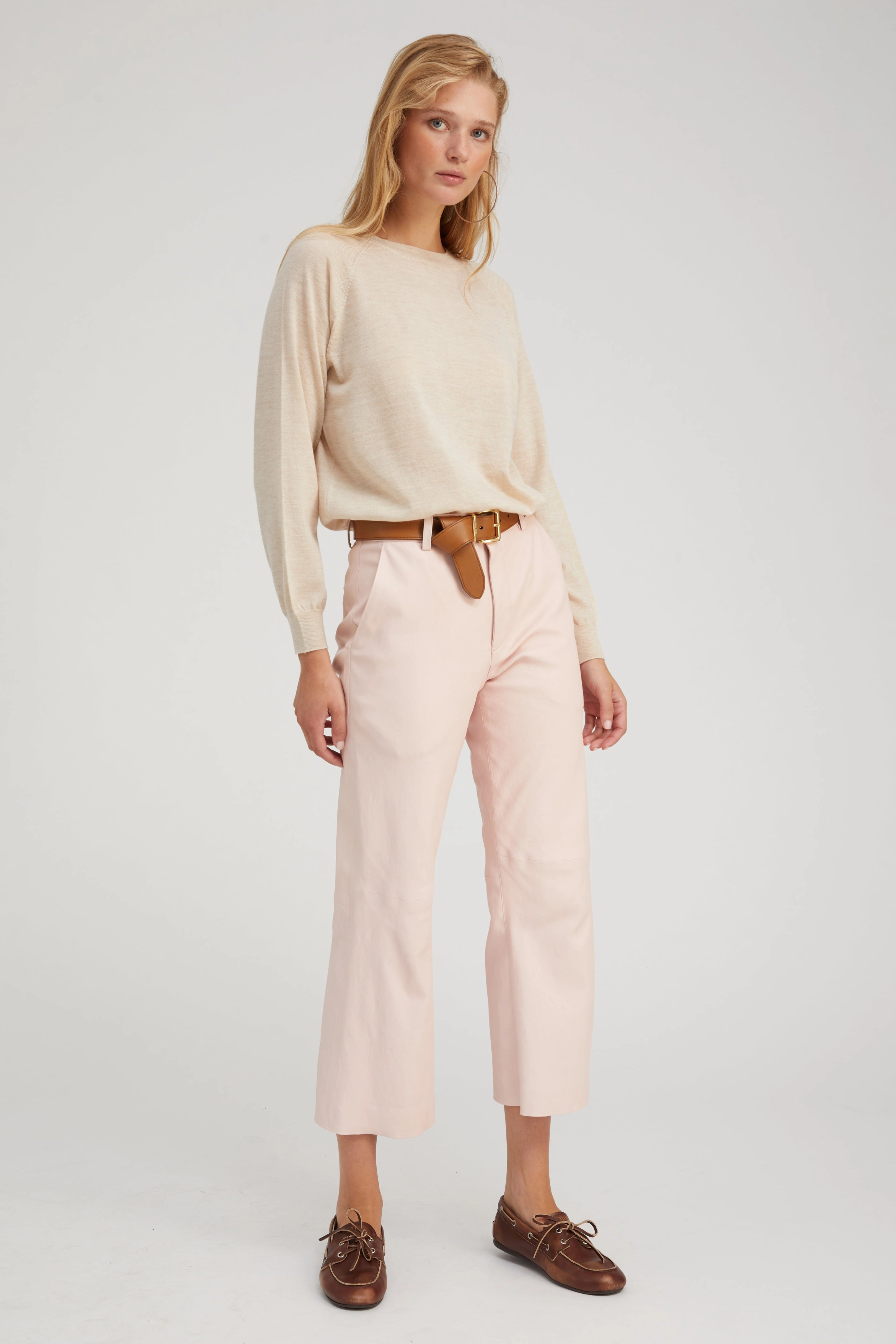 Loose Sweater LongSleeve Latte Cashmere Raglan Sweater