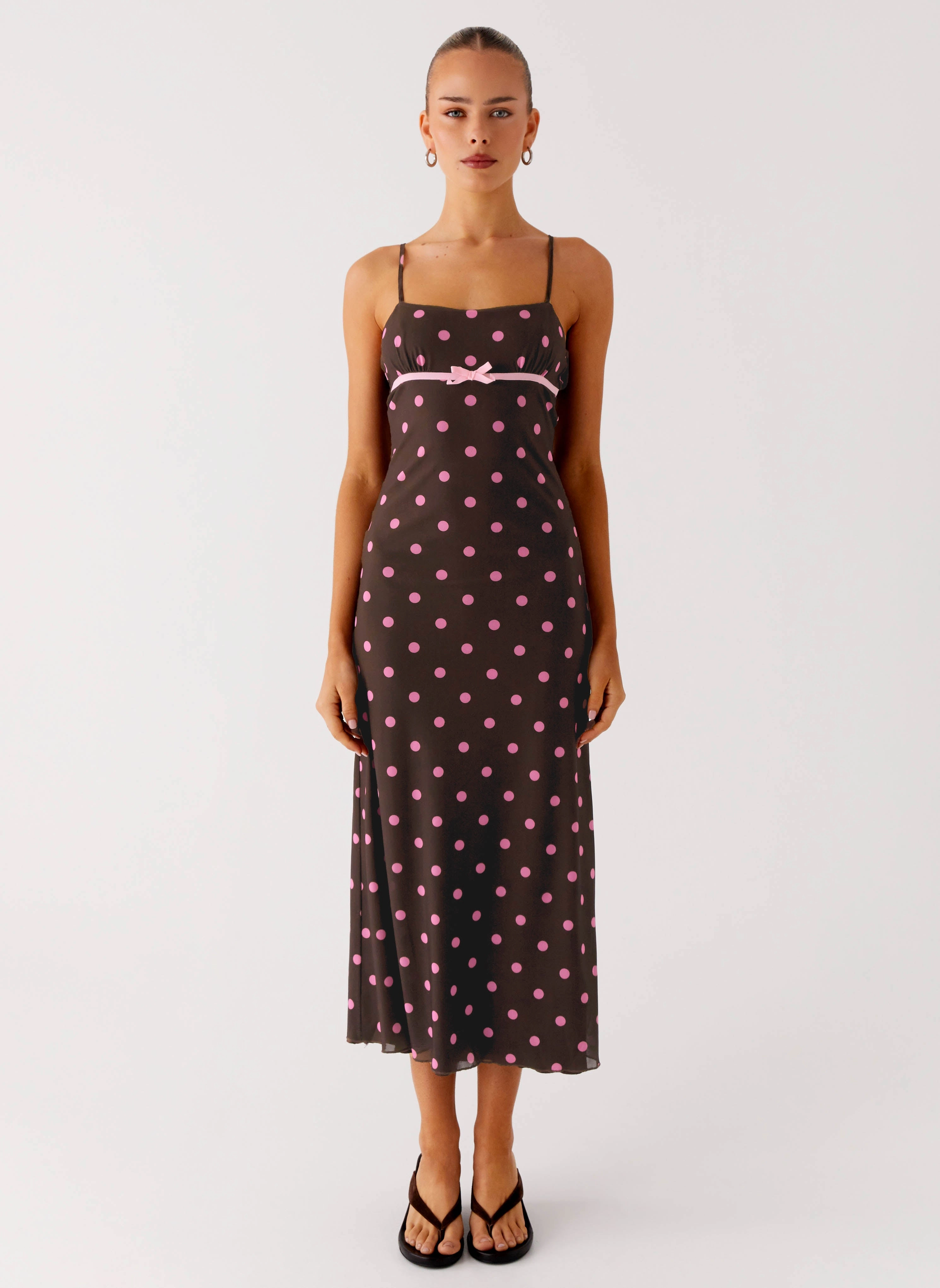 Latto Midi Dress - Chocolate Strawberry Dot